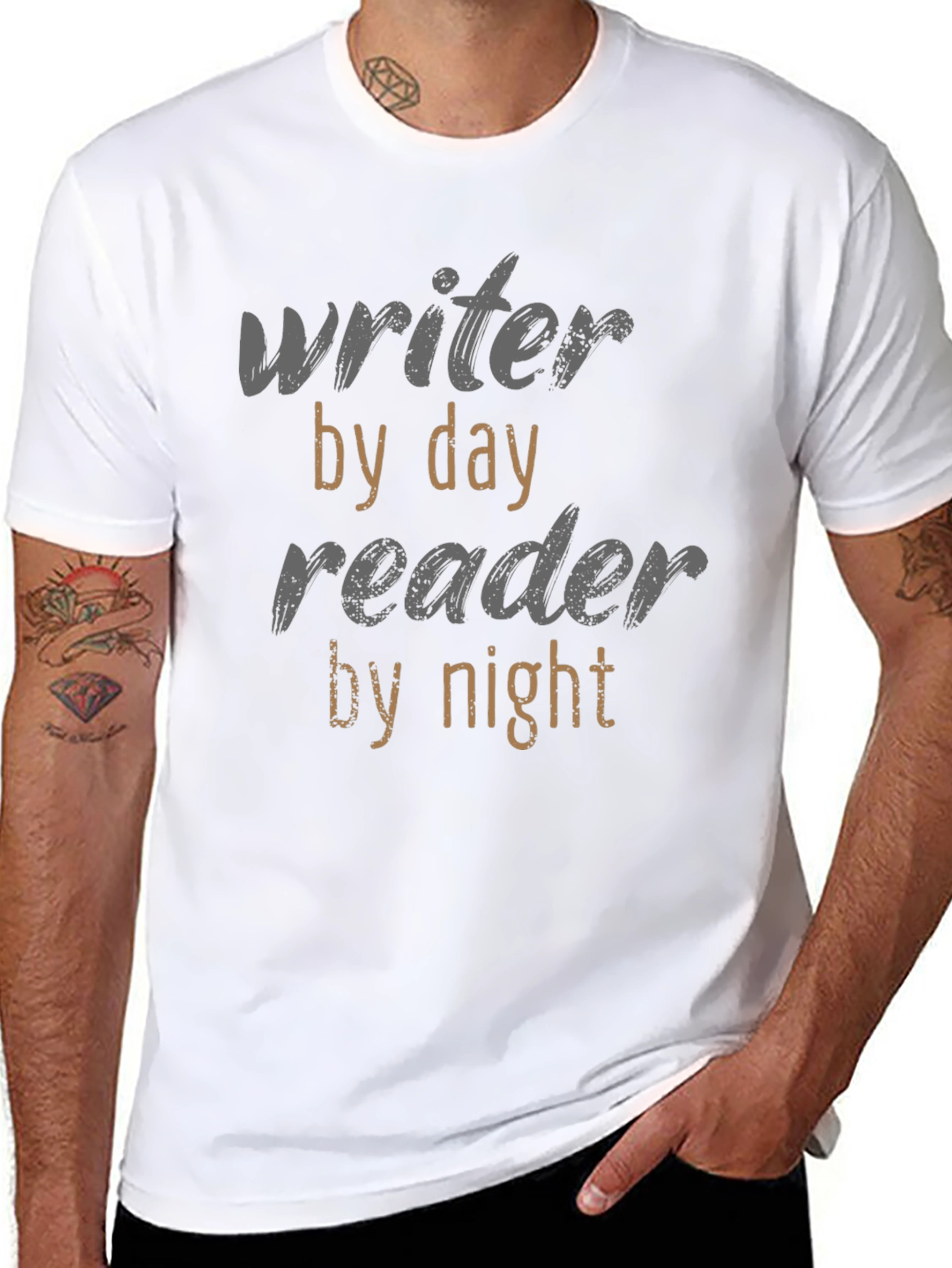 Writer By Day Reader By Night Graphic T-Shirt