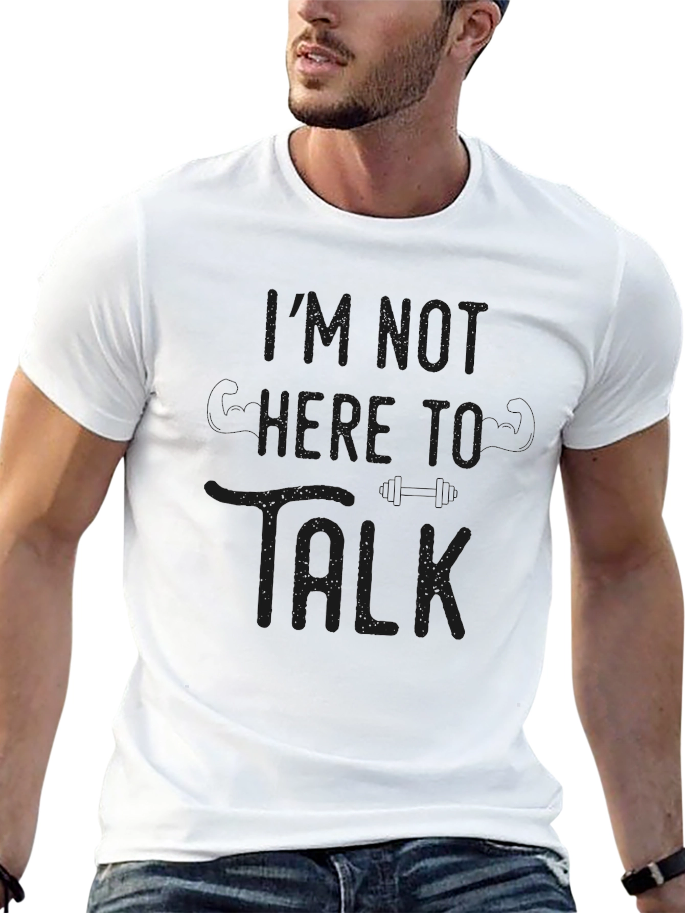 Im Not Here To Talk Black T-Shirt