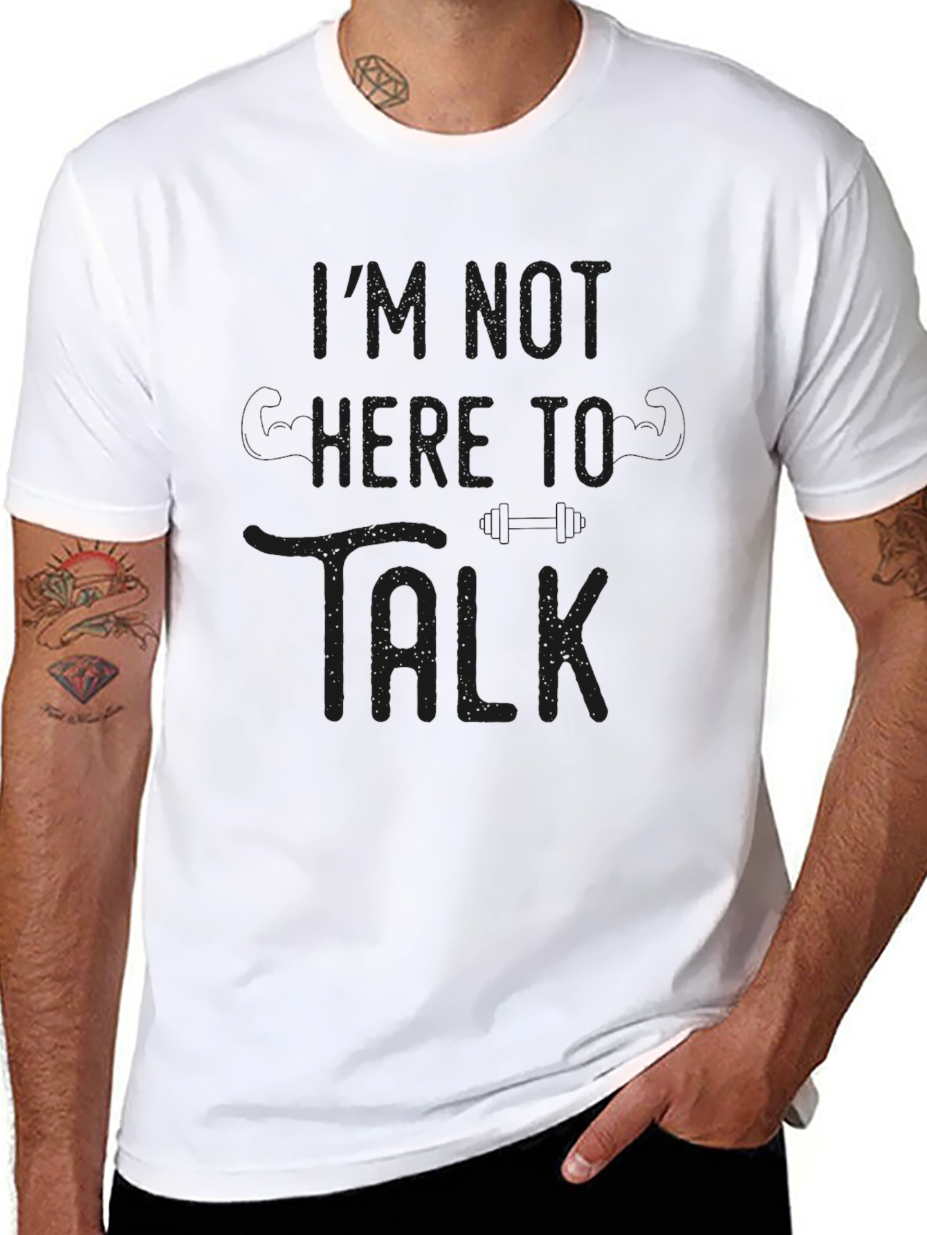 Im Not Here To Talk Black T-Shirt
