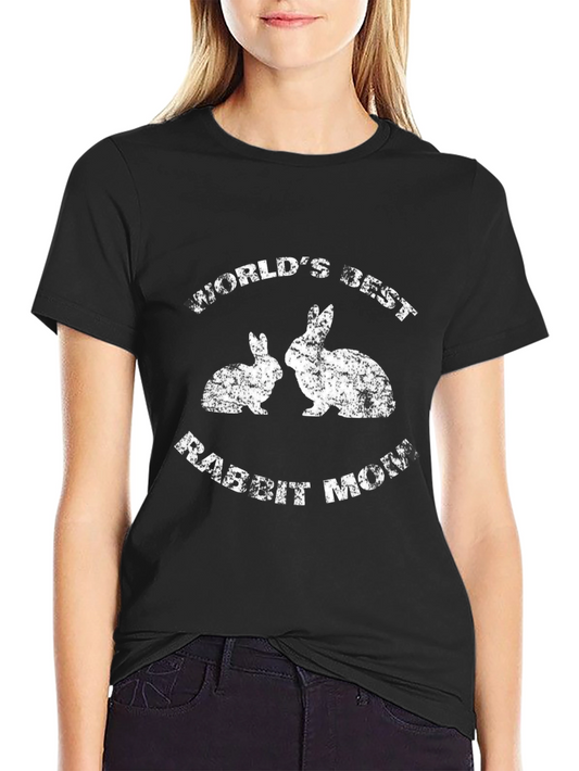 Worlds Best Rabbit Mom T-Shirt - Cute Bunny Graphic Tee