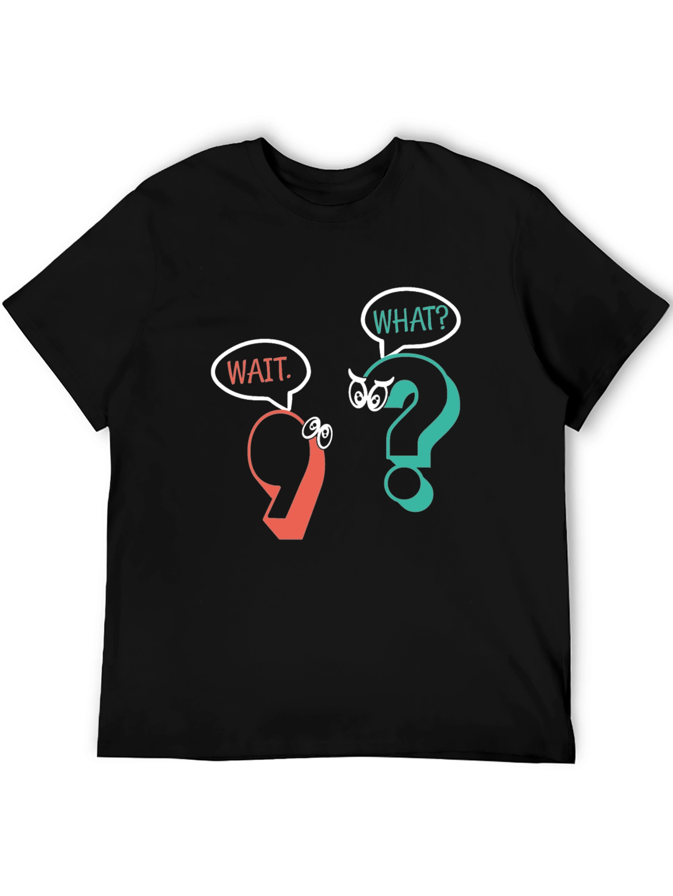 Funny Punctuation Graphic T-Shirt - Black