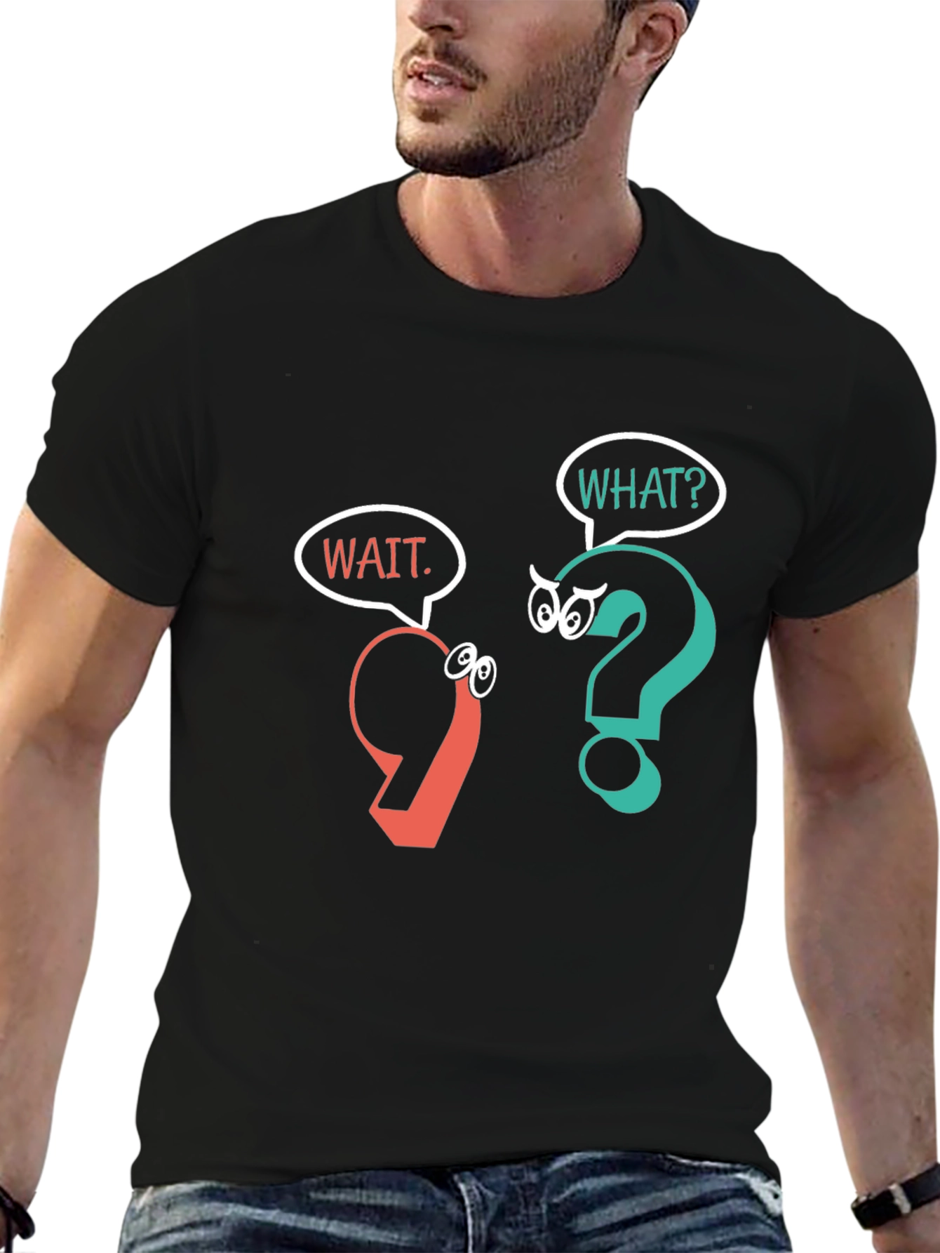 Funny Punctuation Graphic T-Shirt - Black