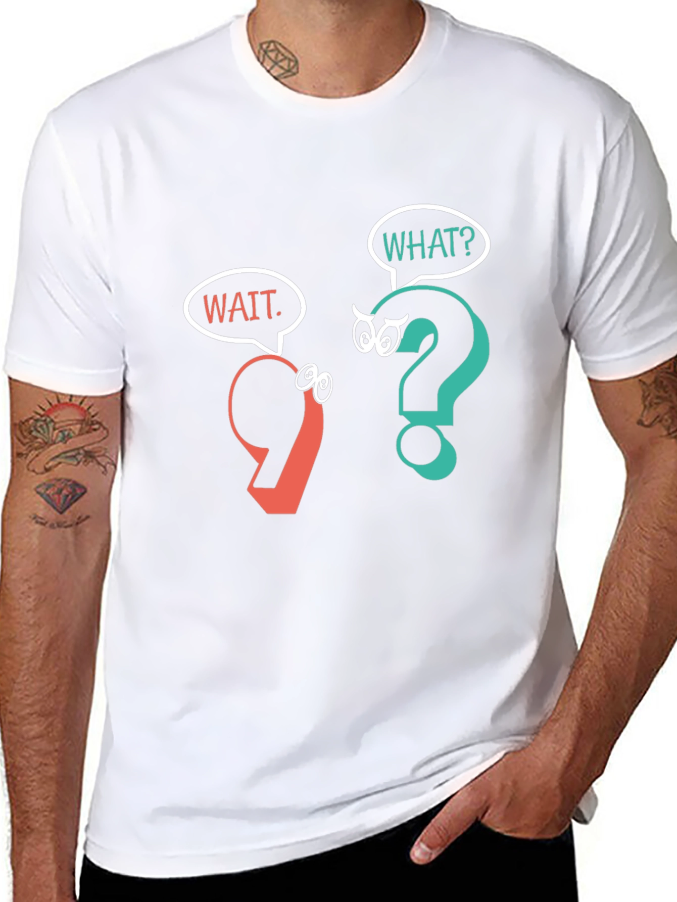 Funny Punctuation Graphic T-Shirt - Black