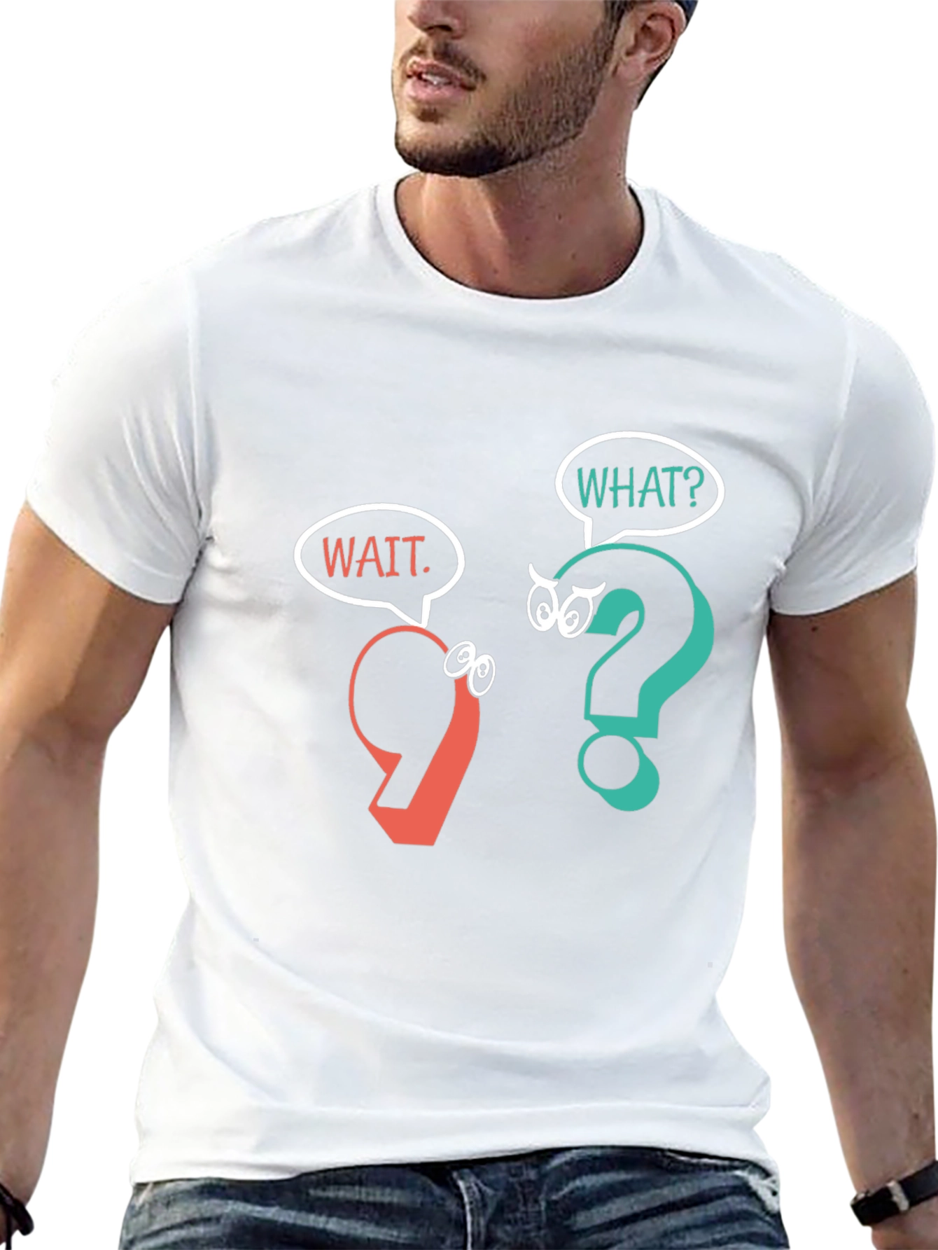 Funny Punctuation Graphic T-Shirt - Black