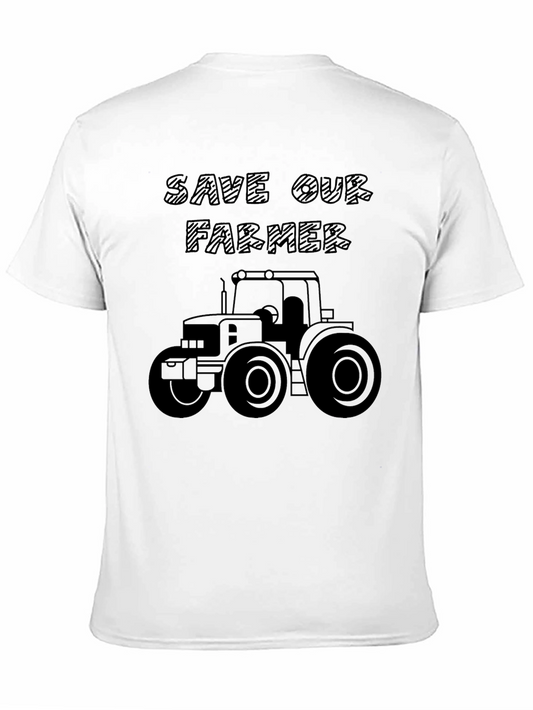 Save Our Farmer Graphic Tee - Black Cotton Tractor Shirt