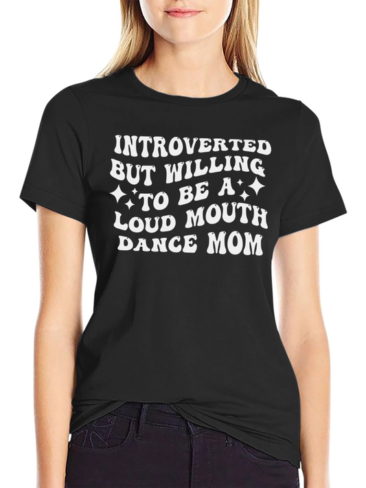 Introverted Dance Mom Graphic Tee - Black