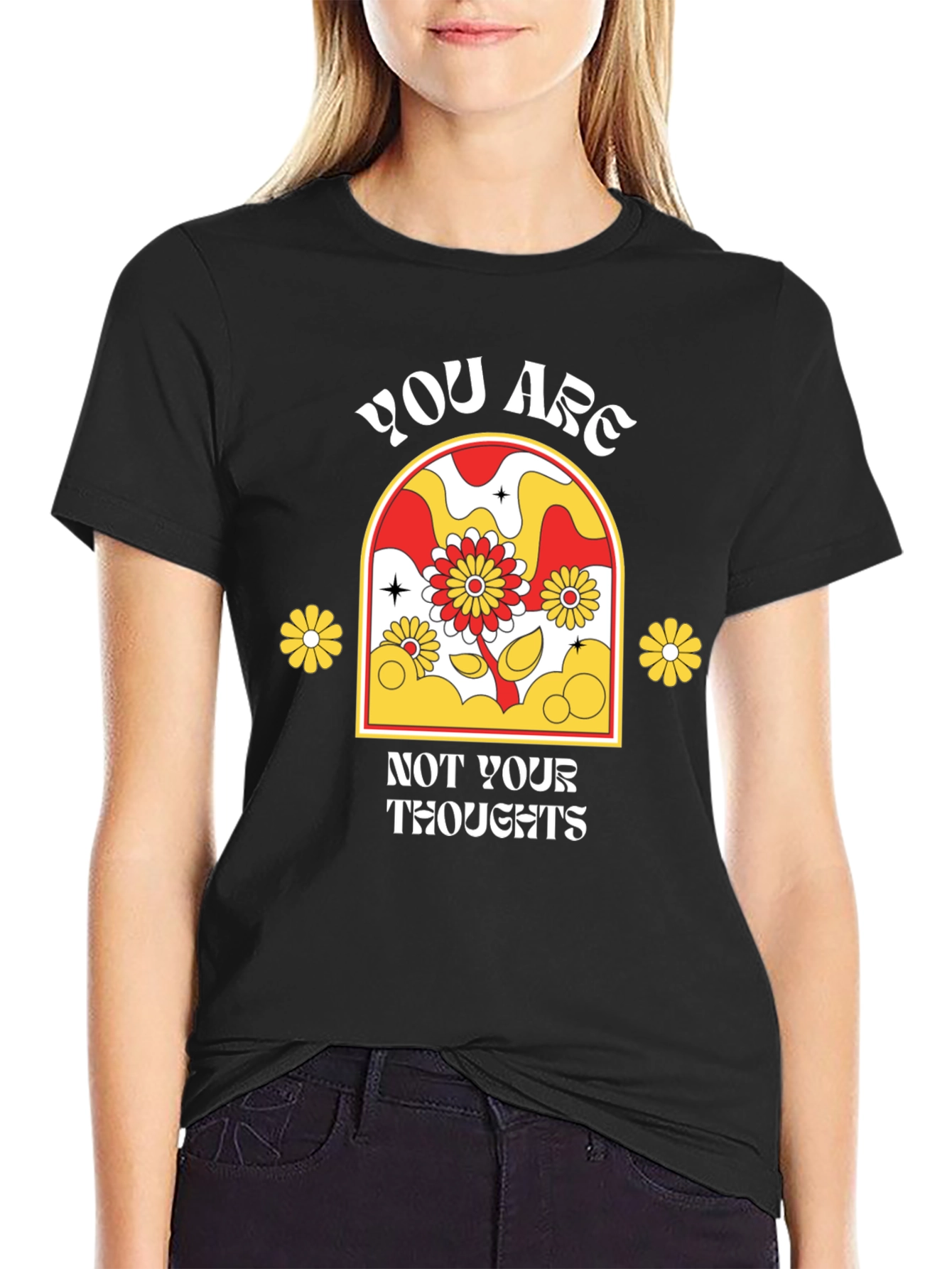 Retro Flower T-Shirt - You Are Not Your Thoughts