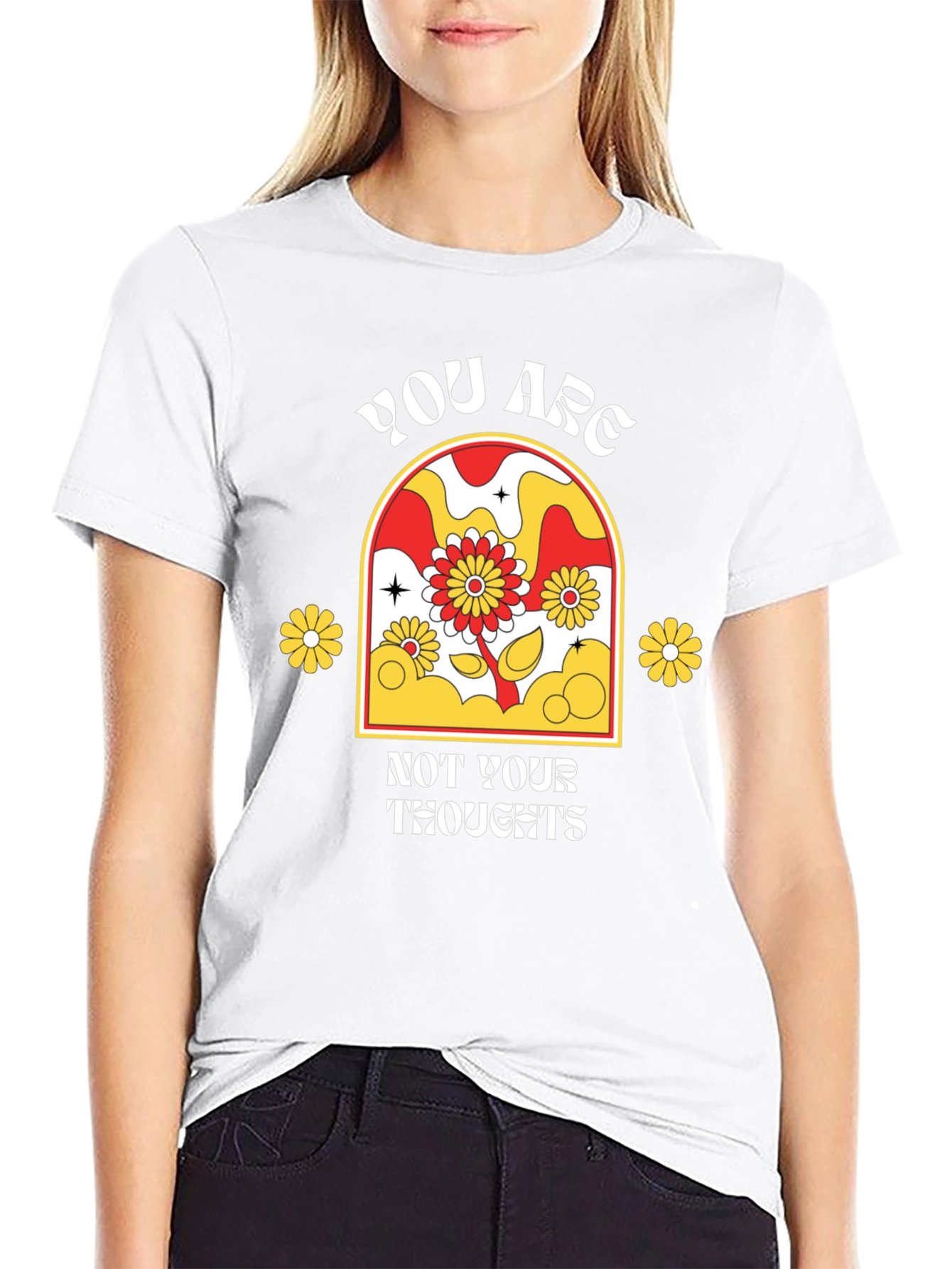 Retro Flower T-Shirt - You Are Not Your Thoughts