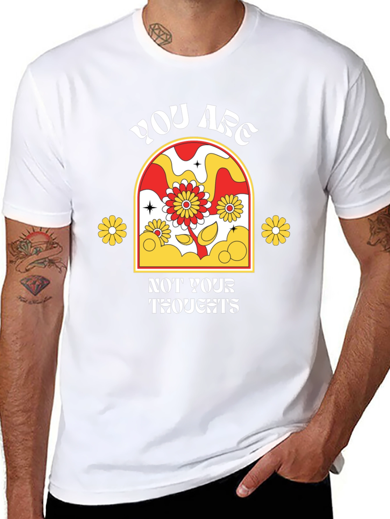 Retro Flower T-Shirt - You Are Not Your Thoughts