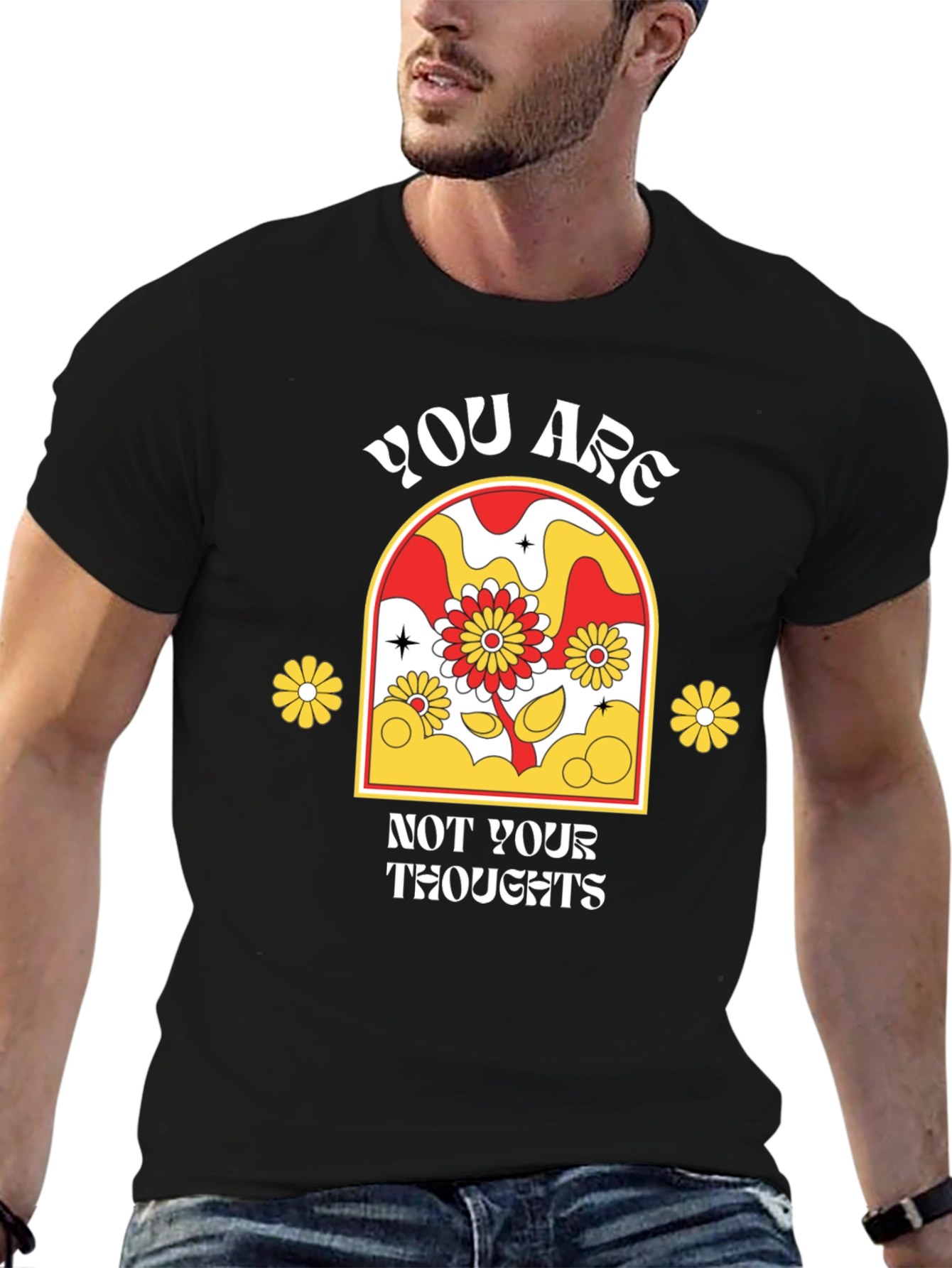 Retro Flower T-Shirt - You Are Not Your Thoughts