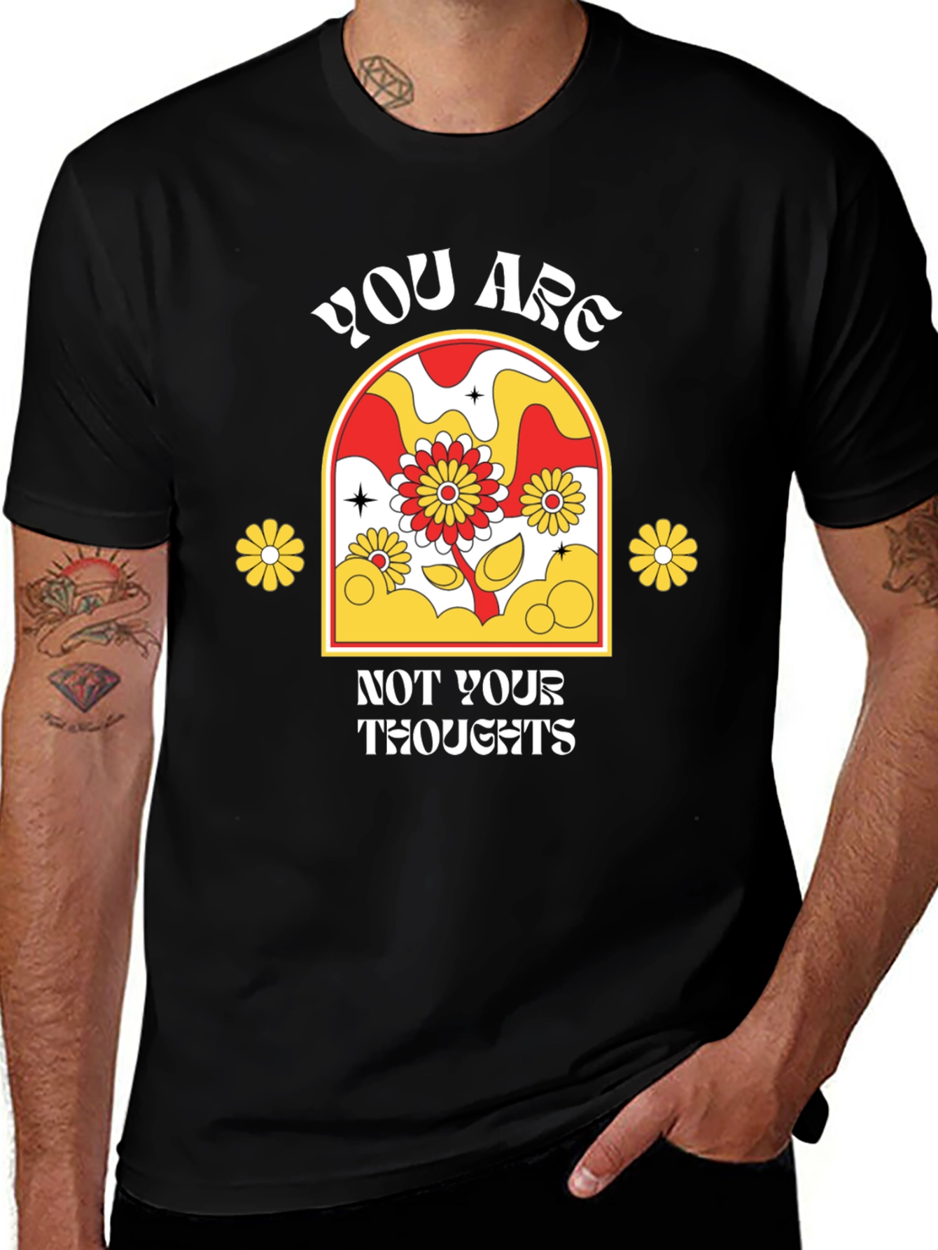 Retro Flower T-Shirt - You Are Not Your Thoughts
