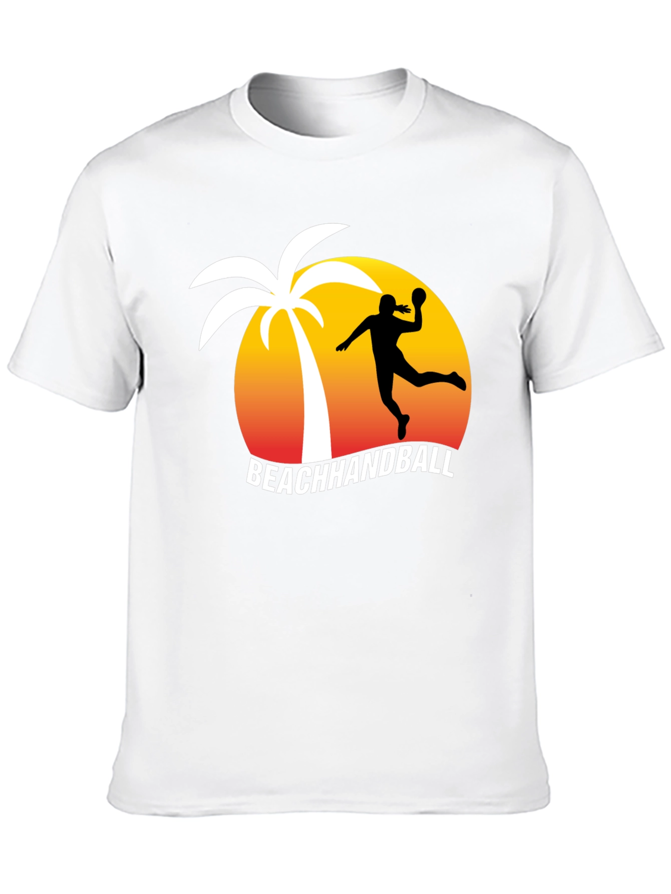 Beach Handball T-Shirt - Palm Tree Sunset