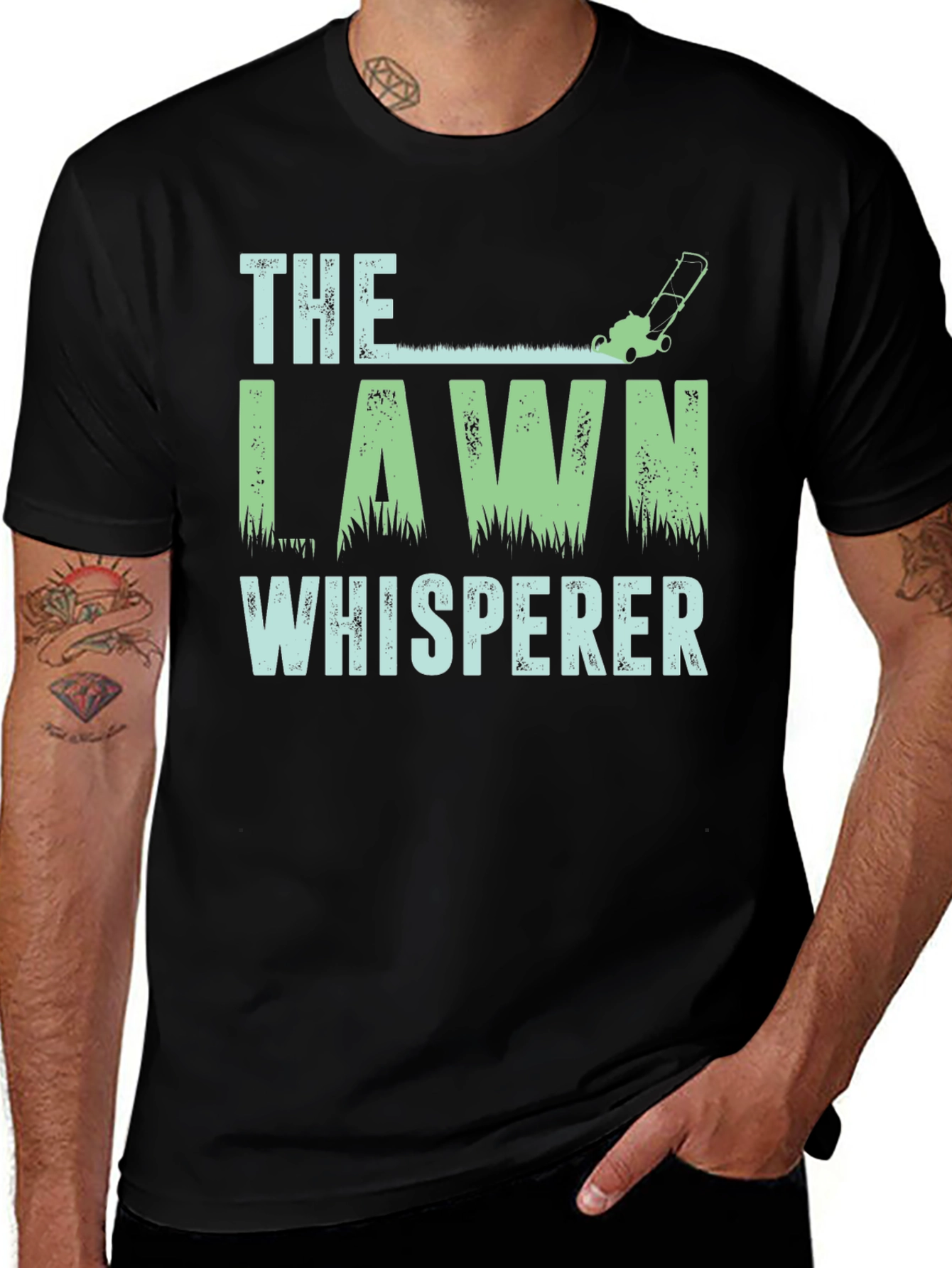 Lawn Whisperer Graphic T-Shirt - Black Cotton Tee