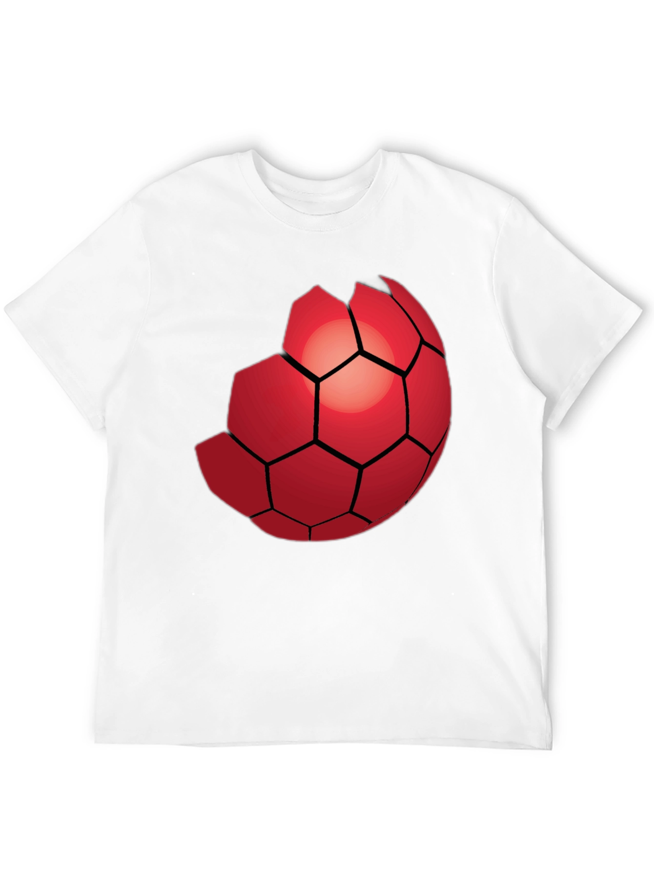 Red Hexagon Graphic Black T-Shirt