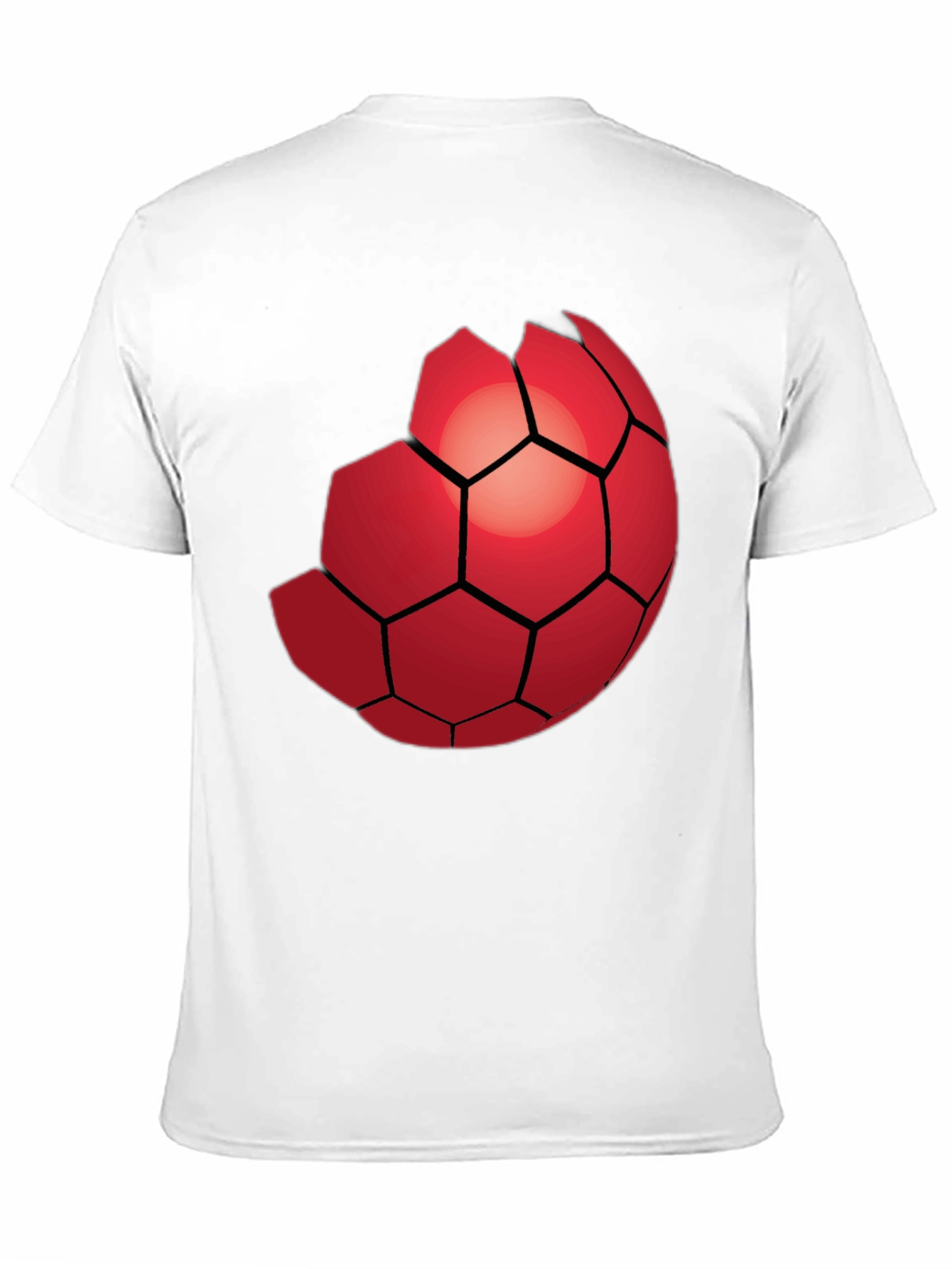 Red Hexagon Graphic Black T-Shirt