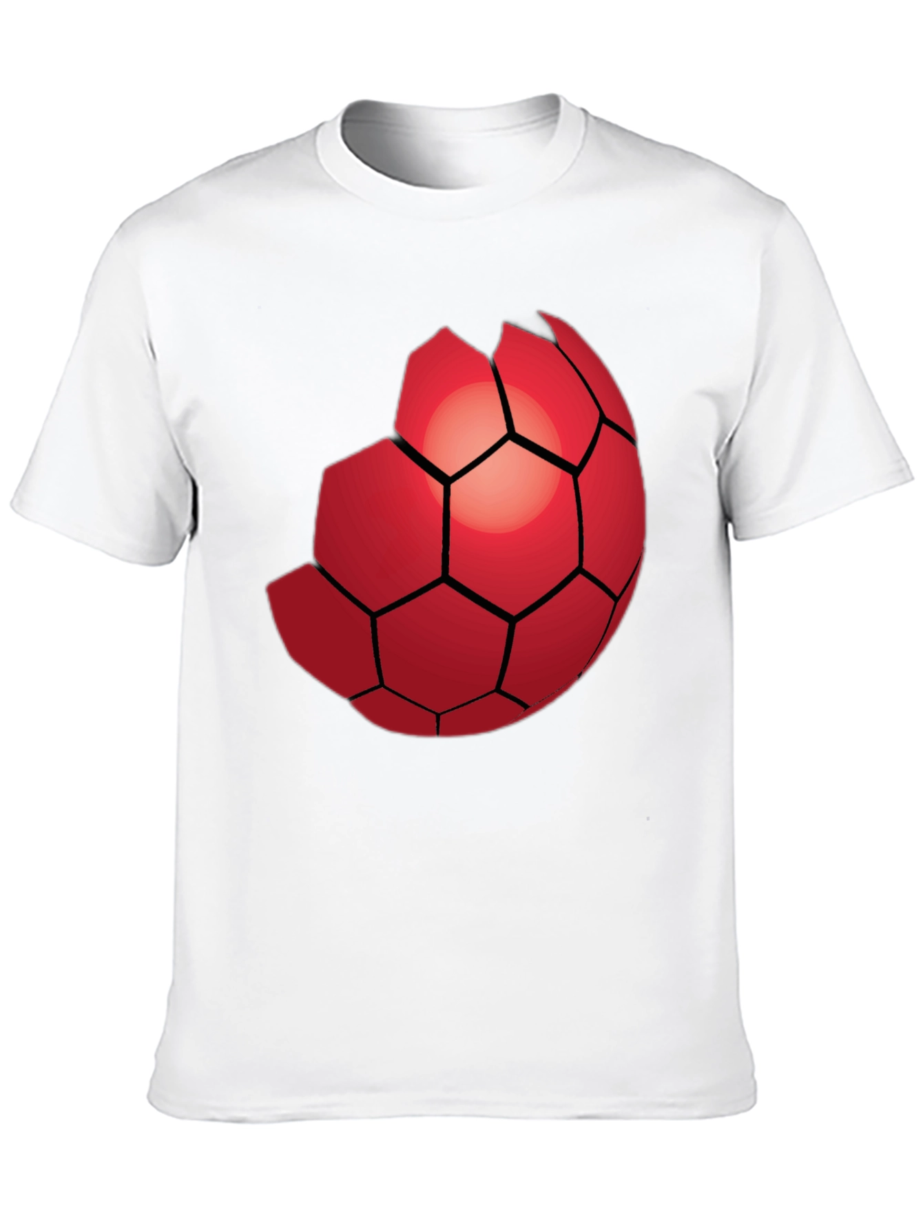 Red Hexagon Graphic Black T-Shirt