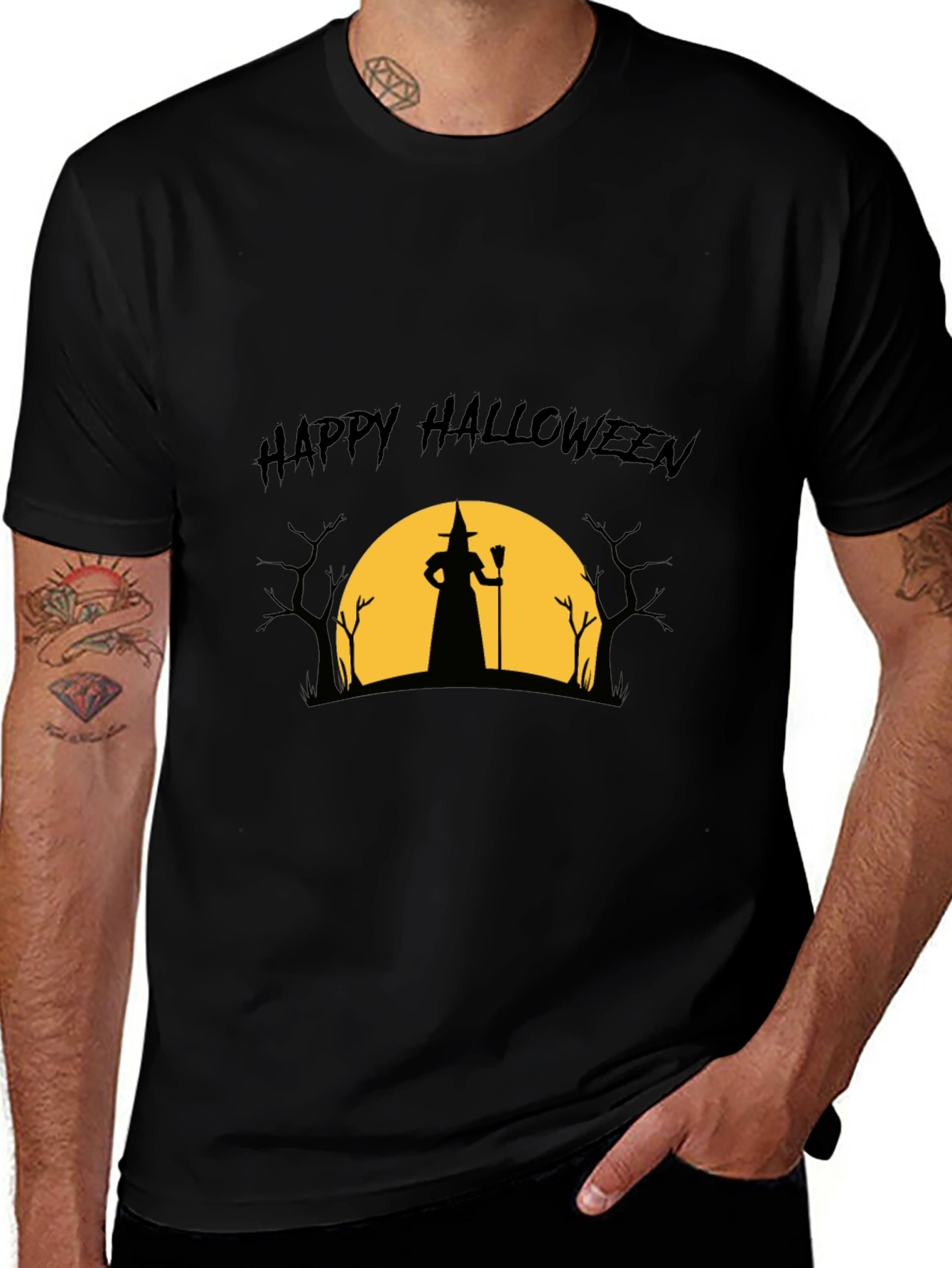 Happy Halloween Witch Silhouette T-Shirt