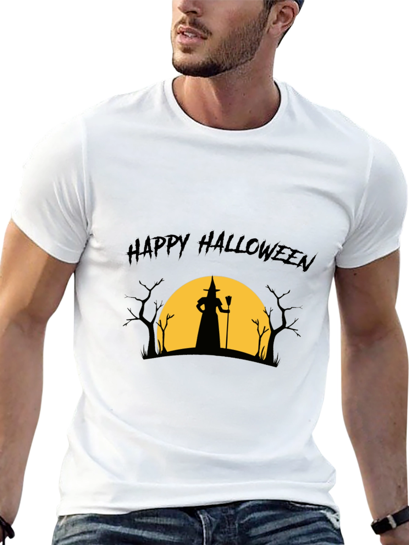 Happy Halloween Witch Silhouette T-Shirt