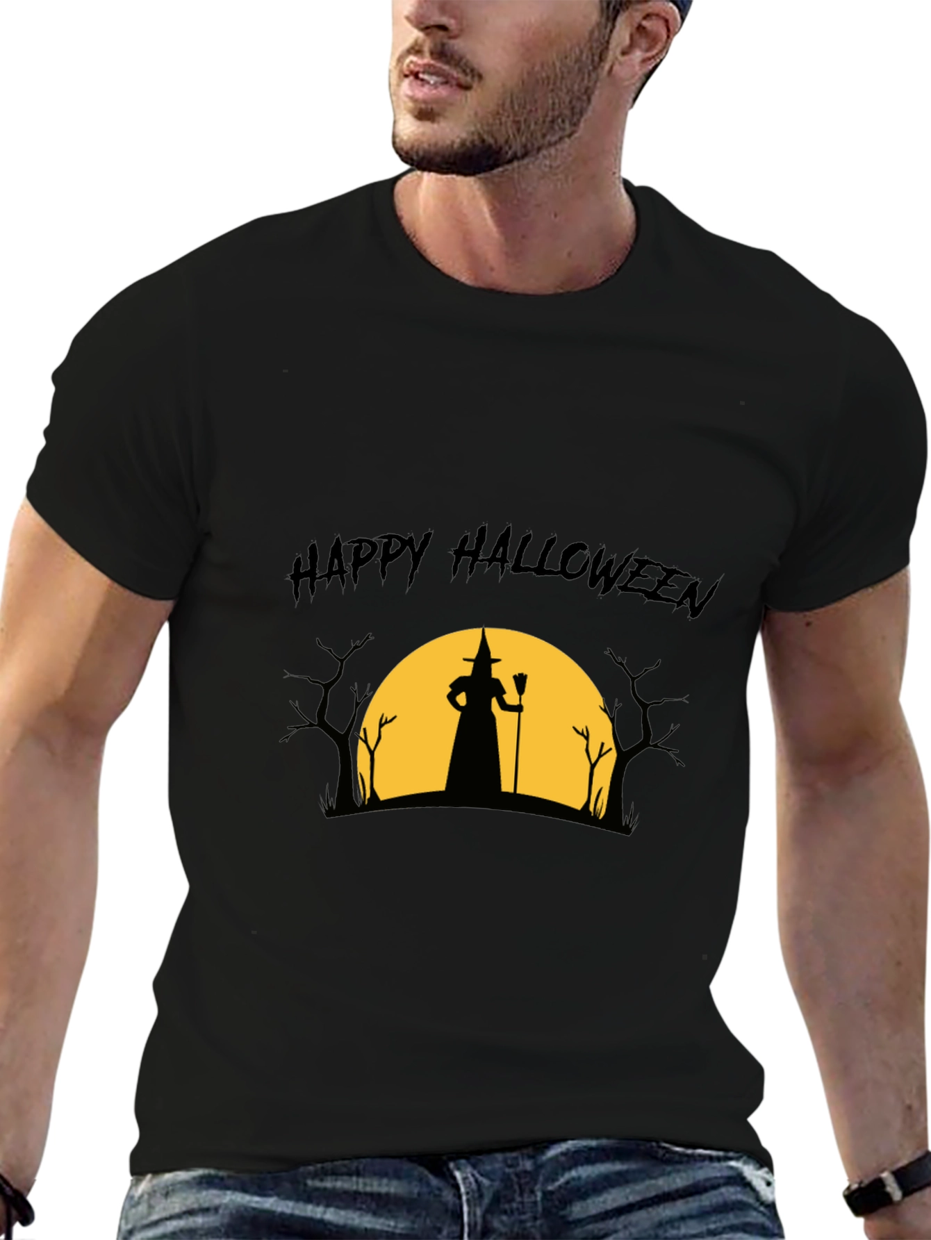 Happy Halloween Witch Silhouette T-Shirt
