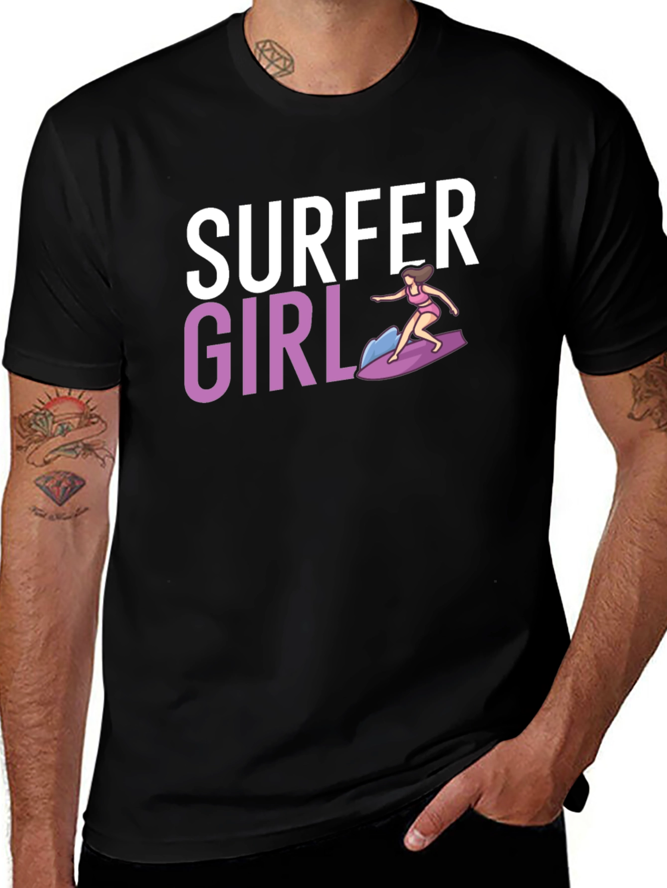 Surfer Girl Graphic T-Shirt - Cool Casual Tee
