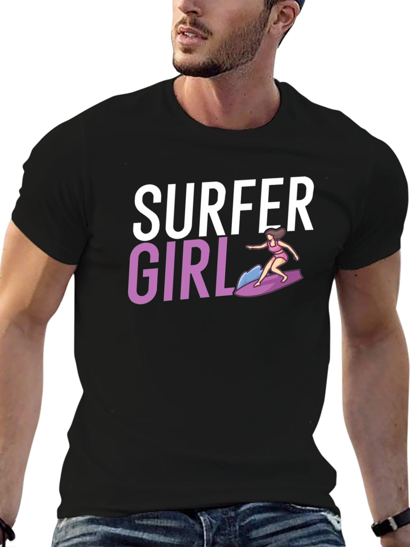Surfer Girl Graphic T-Shirt - Cool Casual Tee
