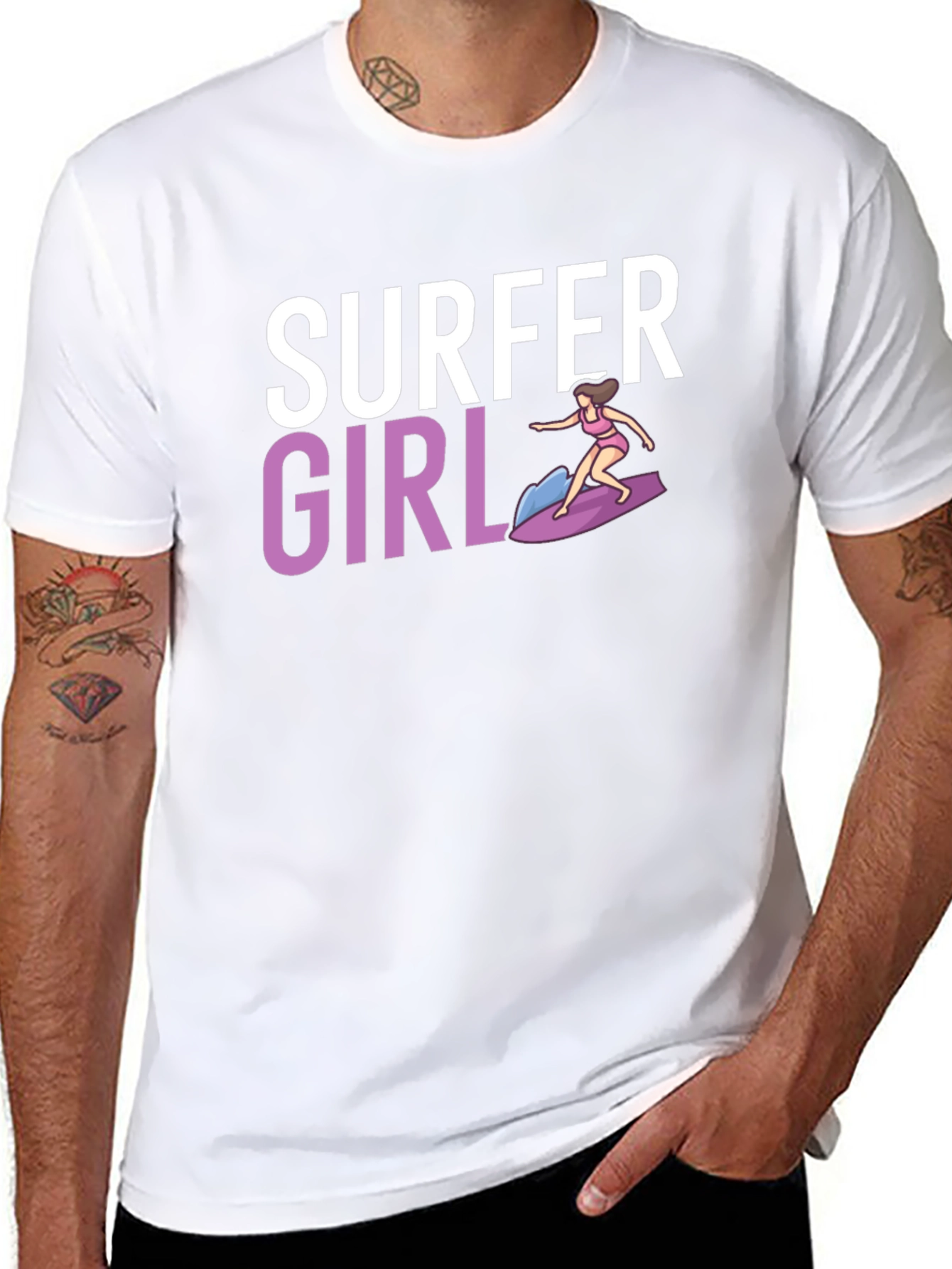 Surfer Girl Graphic T-Shirt - Cool Casual Tee