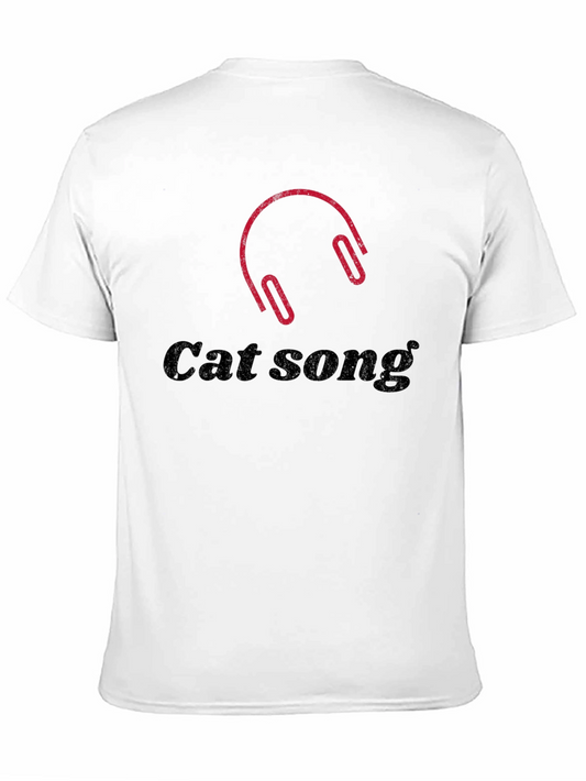 Cat Song Headphones Graphic T-Shirt