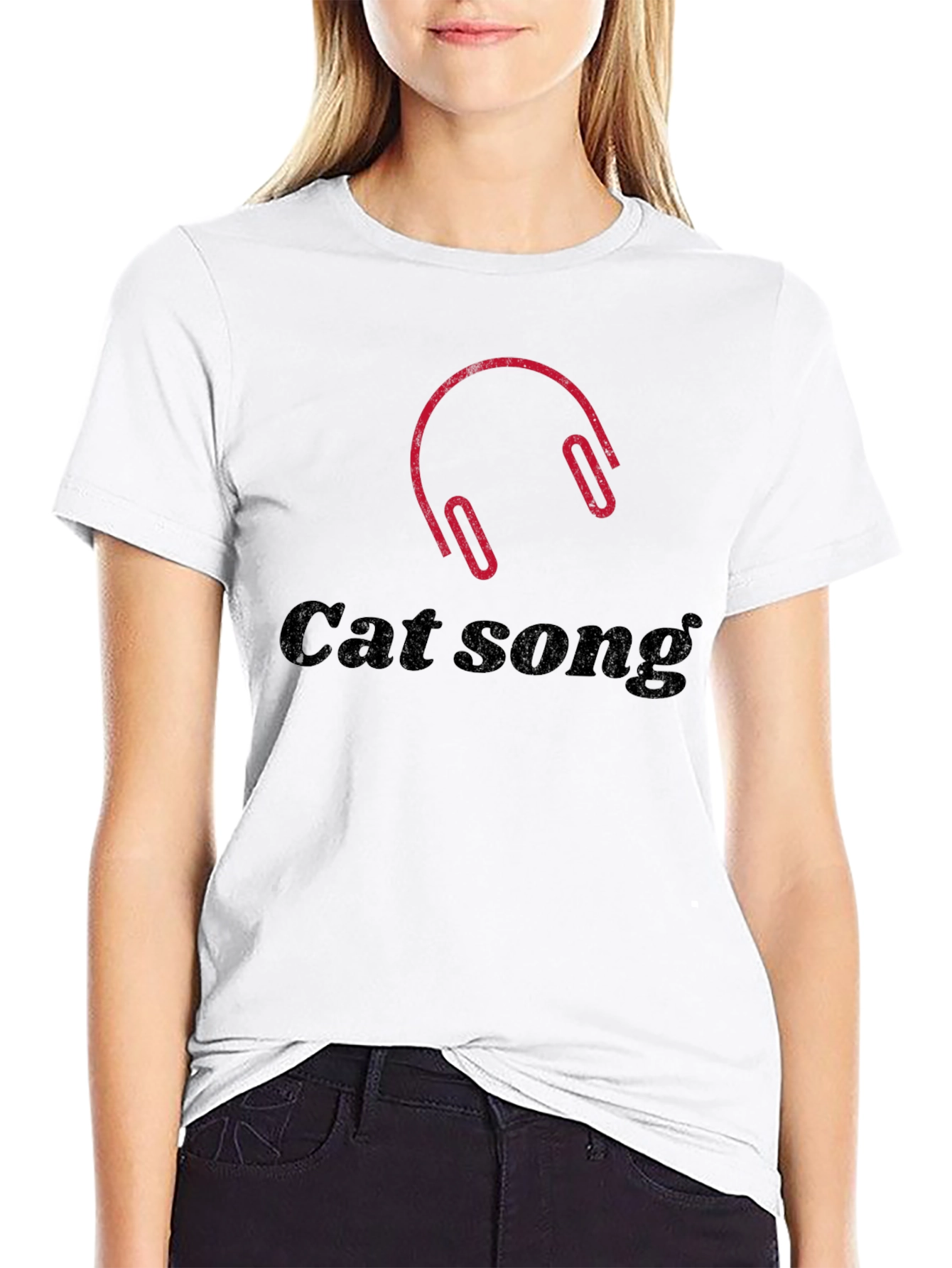 Cat Song Headphones Graphic T-Shirt