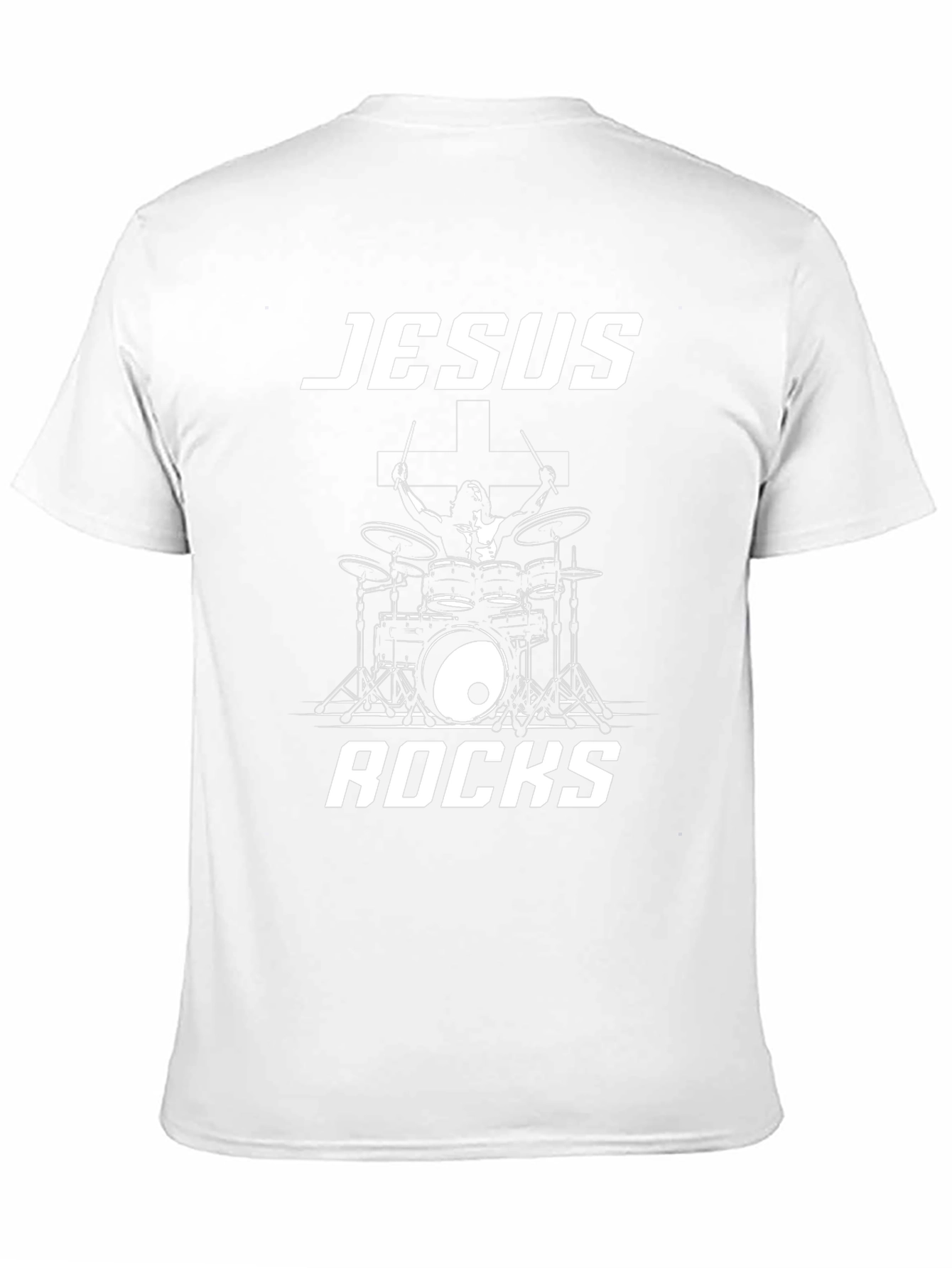 Jesus Rocks Drummer T-Shirt - Christian Band Tee