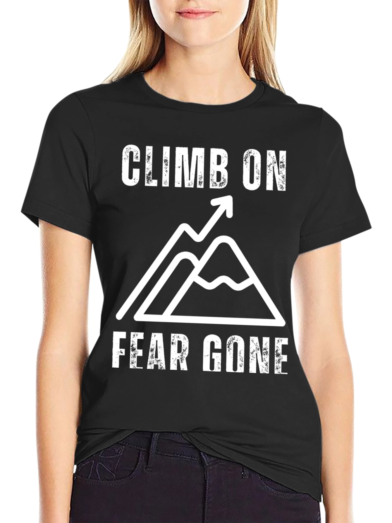 Climb On Fear Gone Mountain Graphic T-Shirt