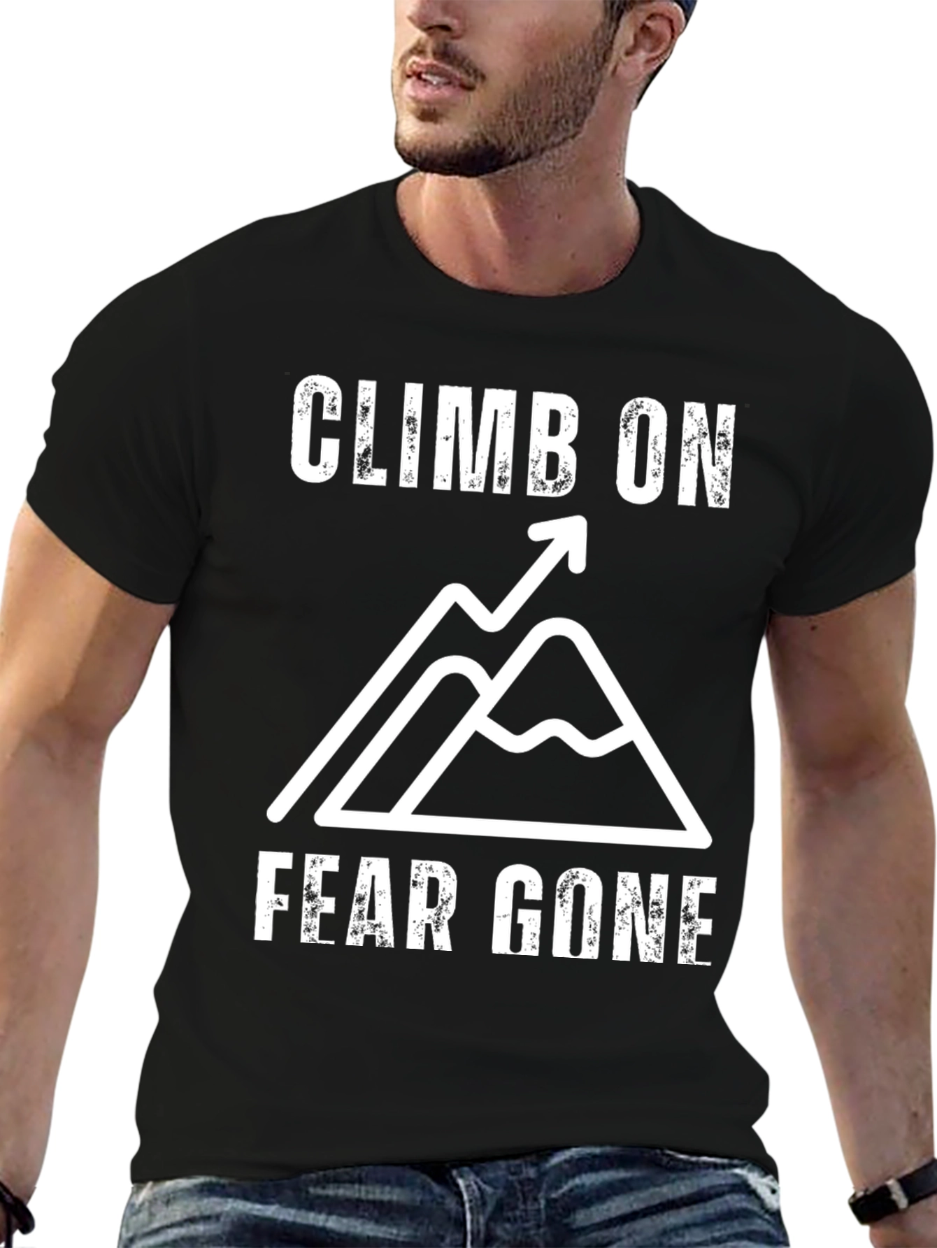 Climb On Fear Gone Mountain Graphic T-Shirt