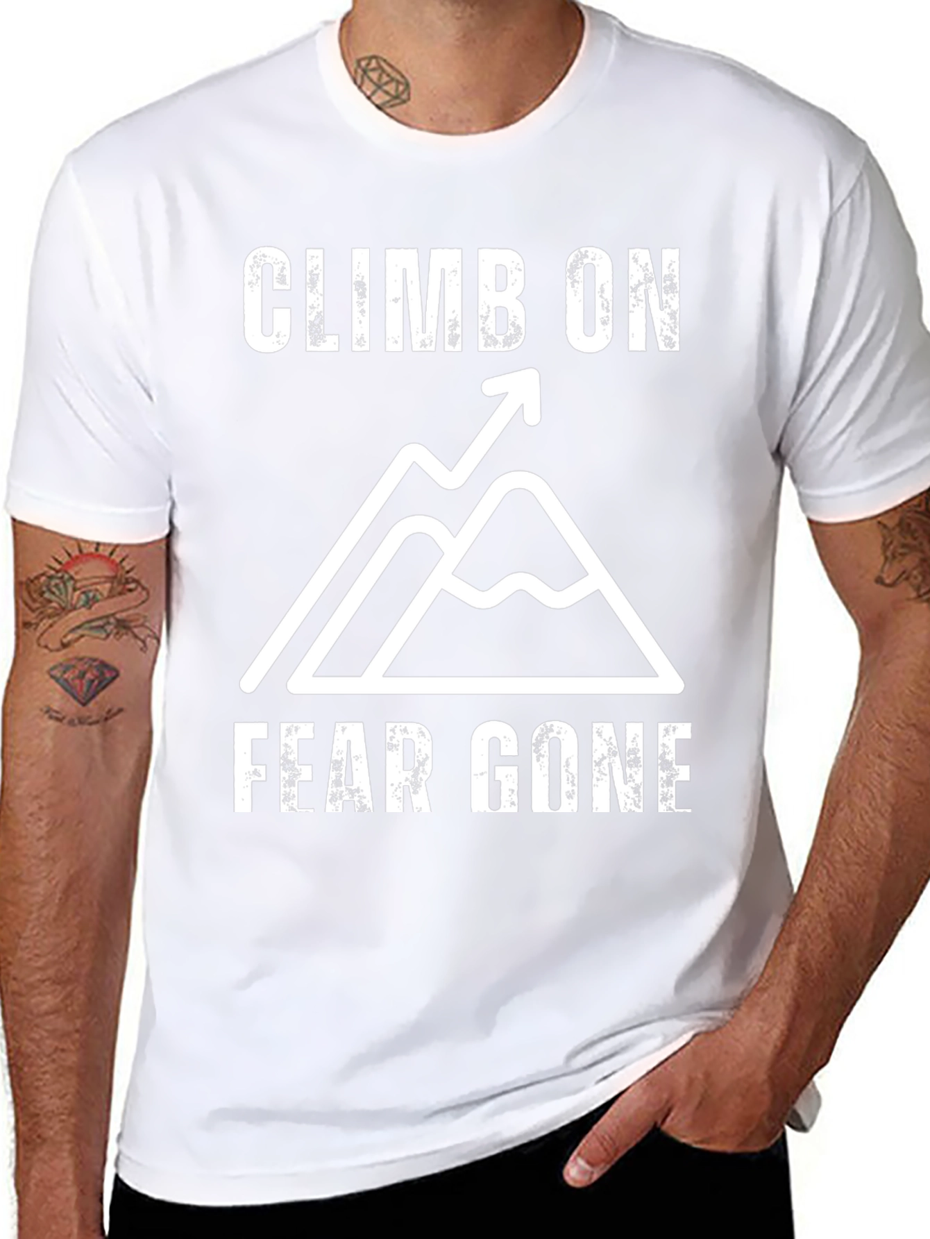 Climb On Fear Gone Mountain Graphic T-Shirt