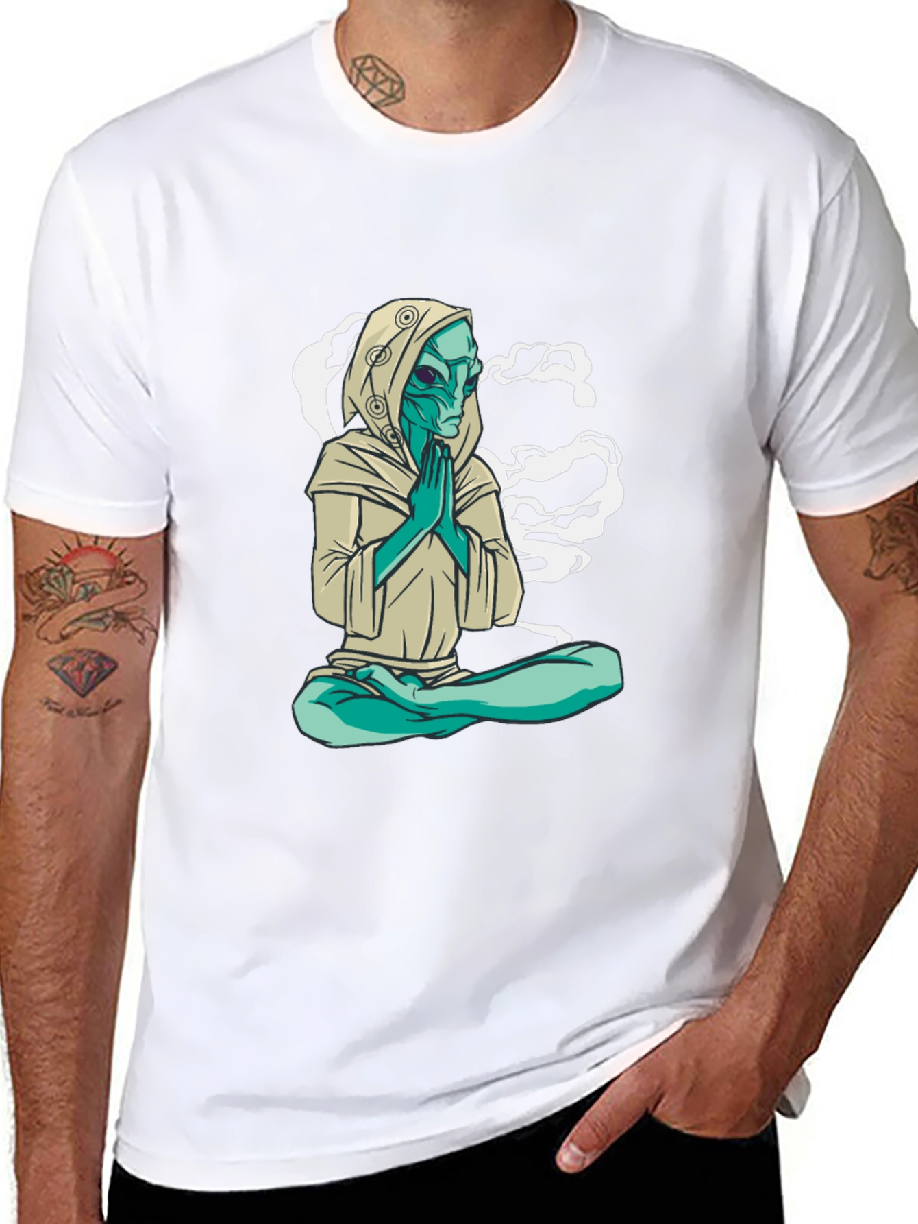 Meditating Alien Graphic Tee