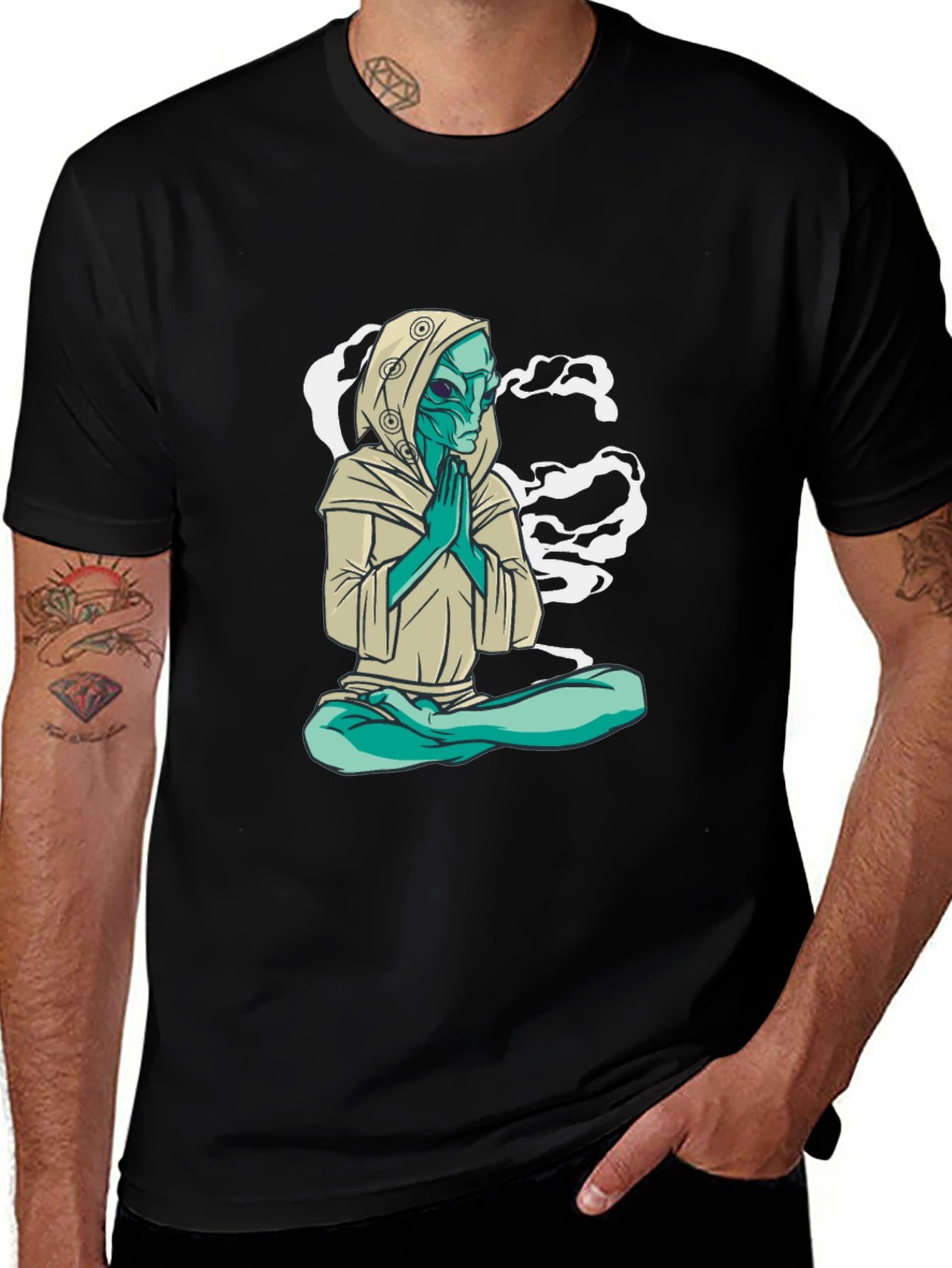 Meditating Alien Graphic Tee