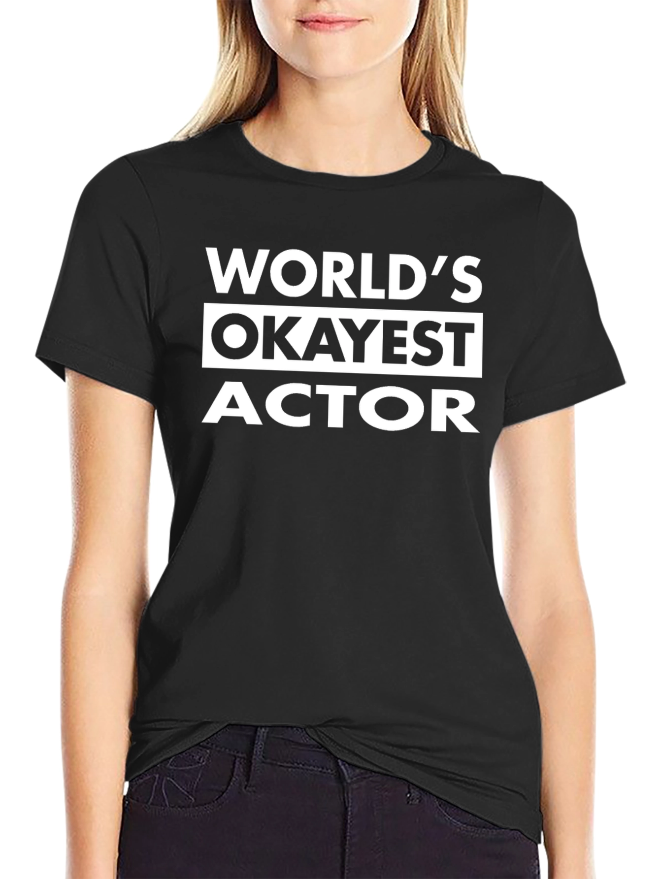 Worlds Okayest Actor Funny Graphic T-Shirt