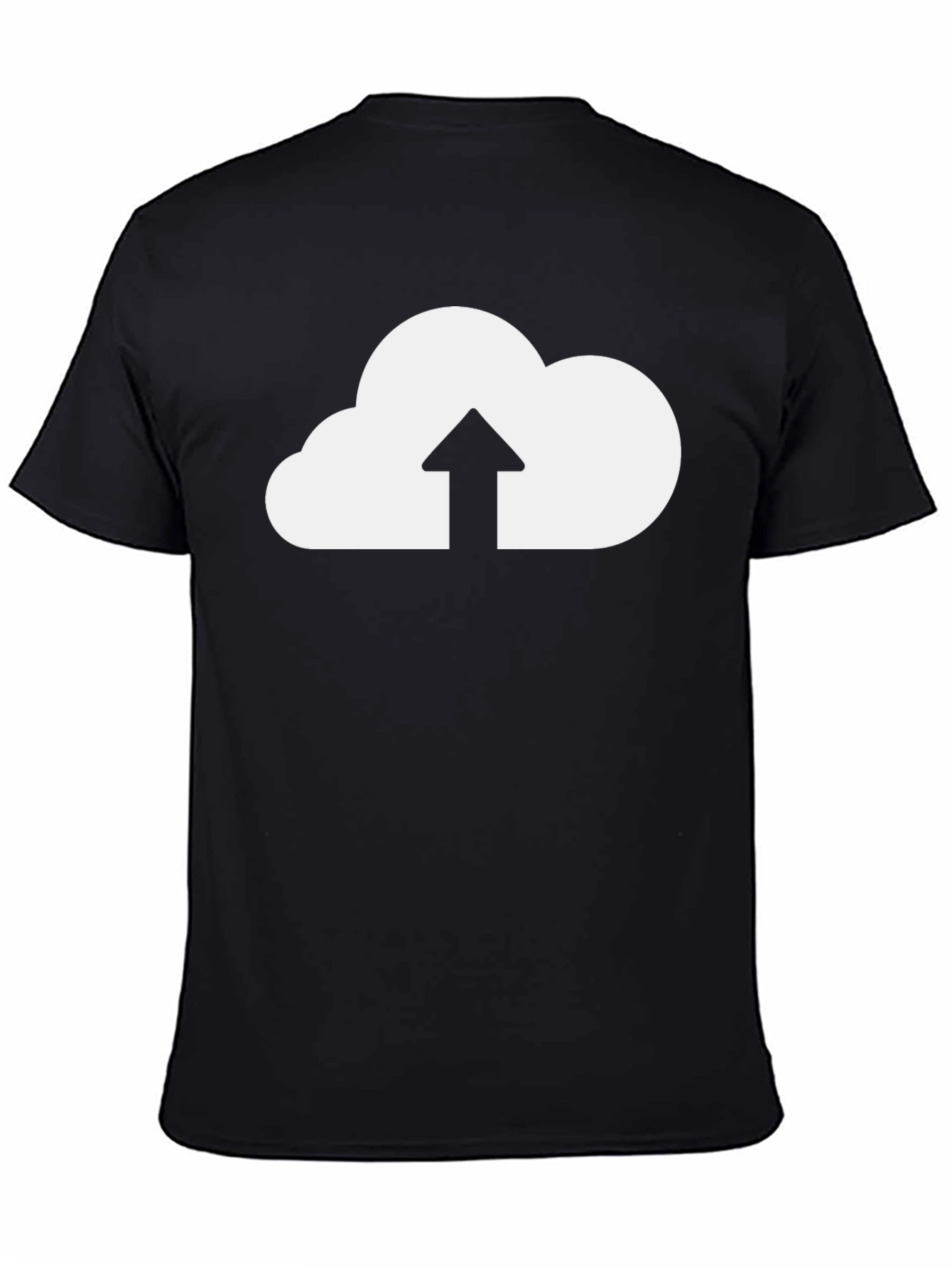 Cloud Upload Graphic Tee - Black Cotton T-Shirt