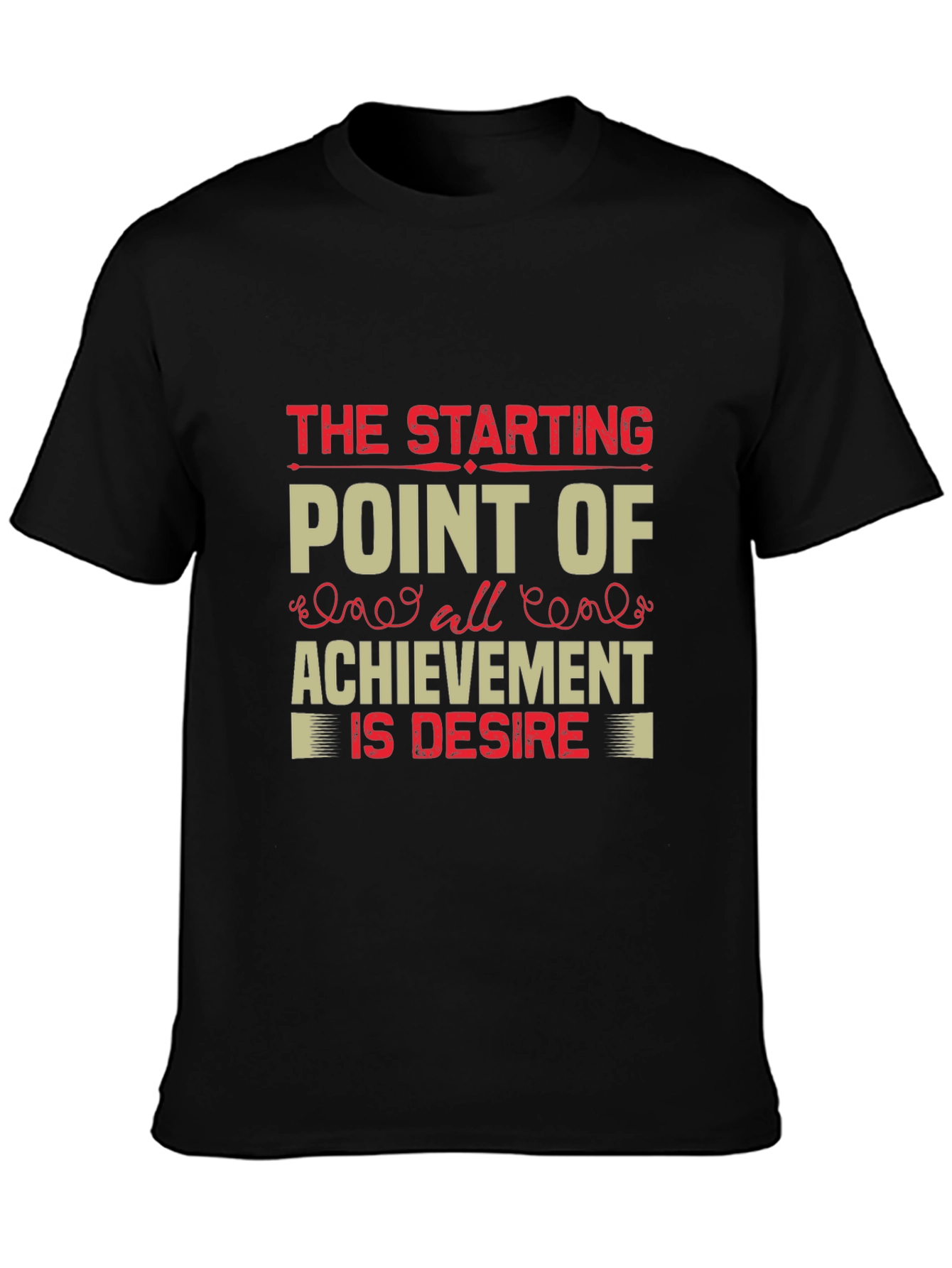 Motivational Black Graphic T-Shirt: Desire is Achievement