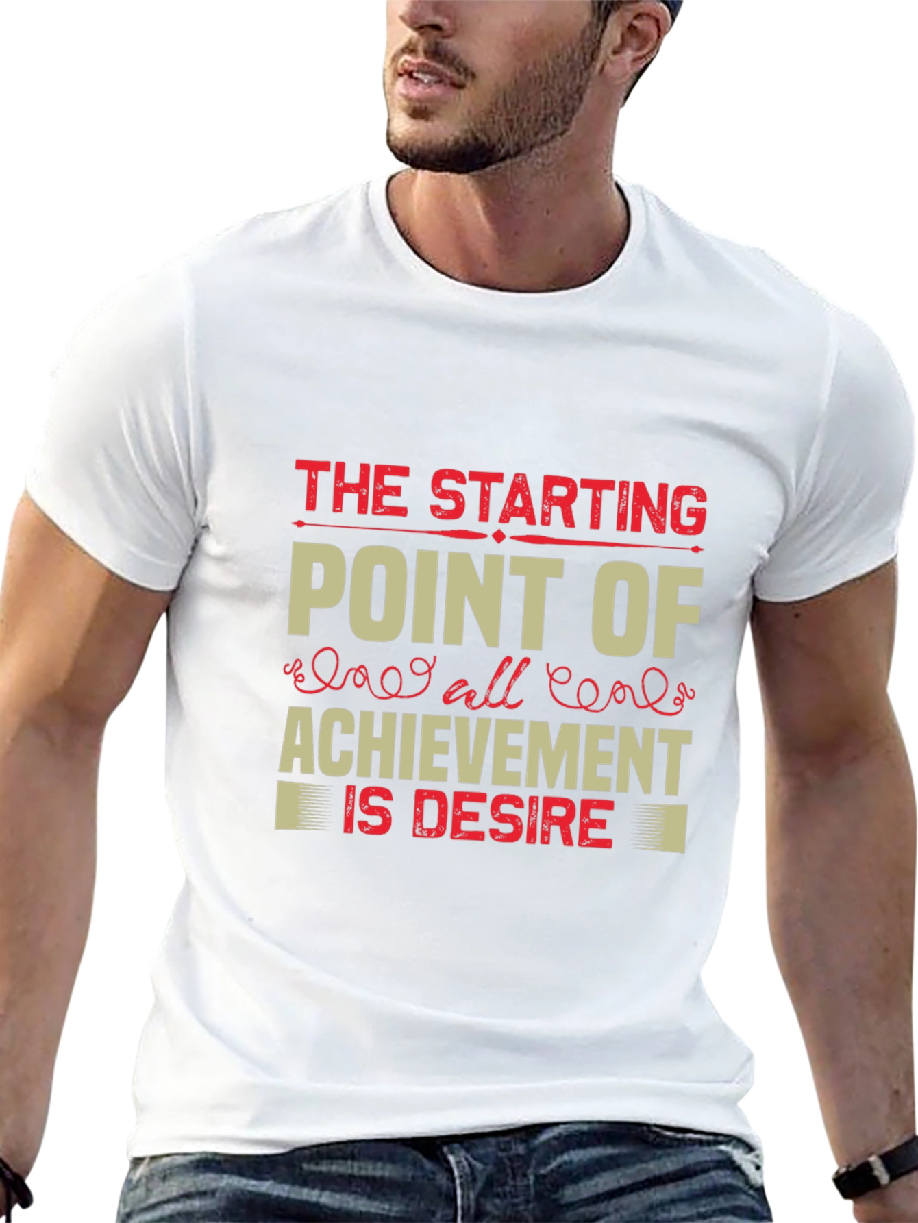 Motivational Black Graphic T-Shirt: Desire is Achievement