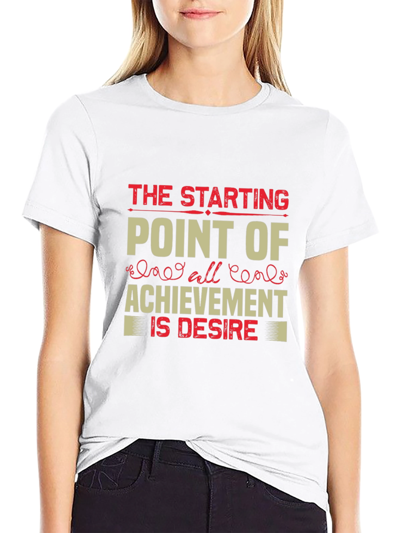 Motivational Black Graphic T-Shirt: Desire is Achievement
