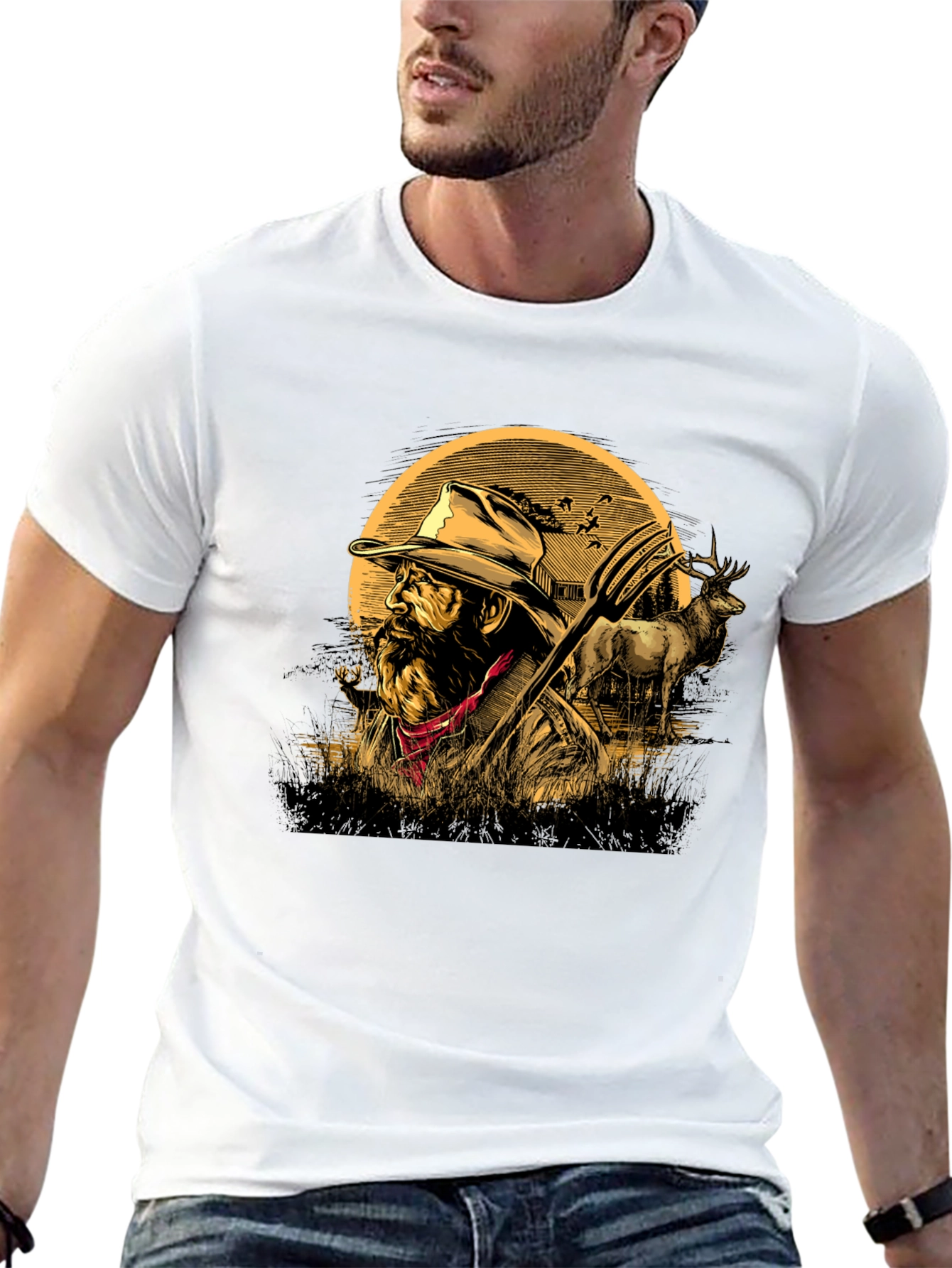Farmer Graphic Tee - Black Casual T-Shirt