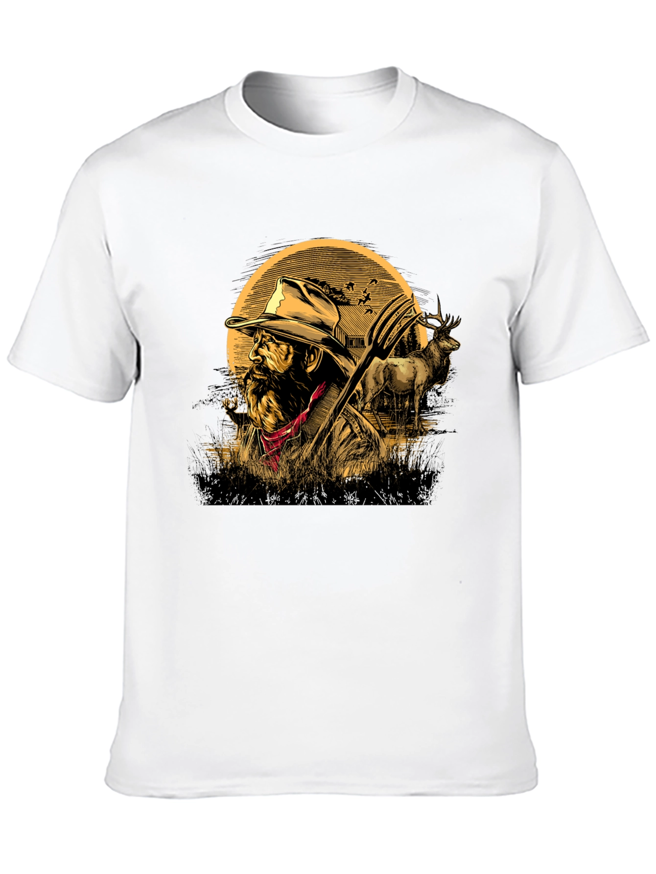 Farmer Graphic Tee - Black Casual T-Shirt