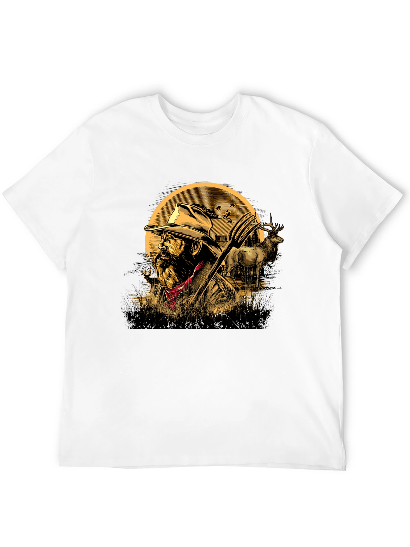 Farmer Graphic Tee - Black Casual T-Shirt