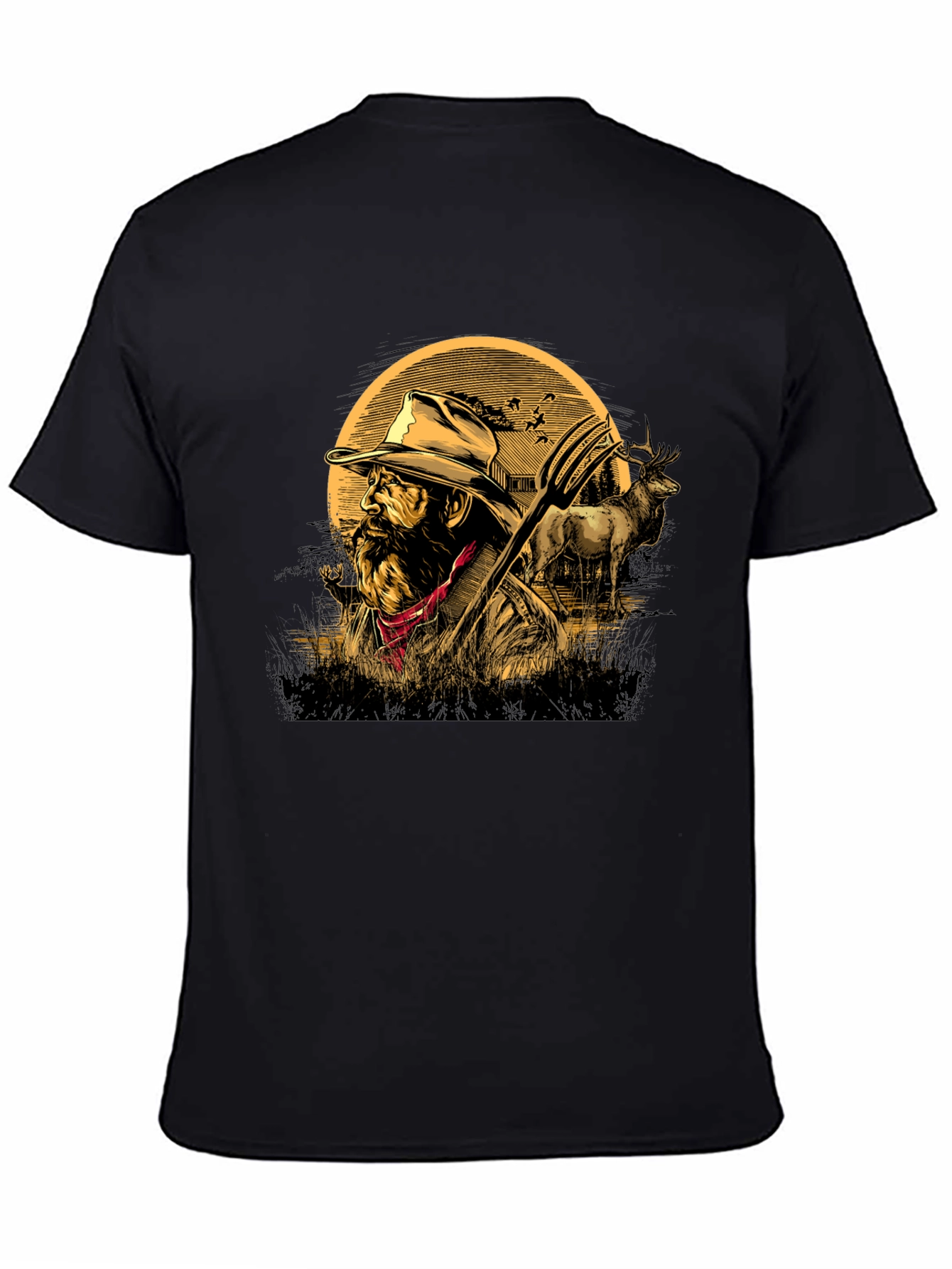 Farmer Graphic Tee - Black Casual T-Shirt