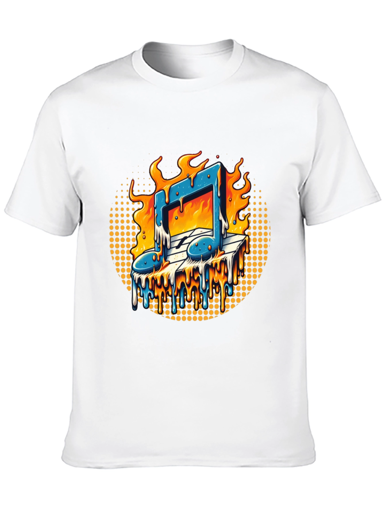 Fiery Music Note Graphic Tee
