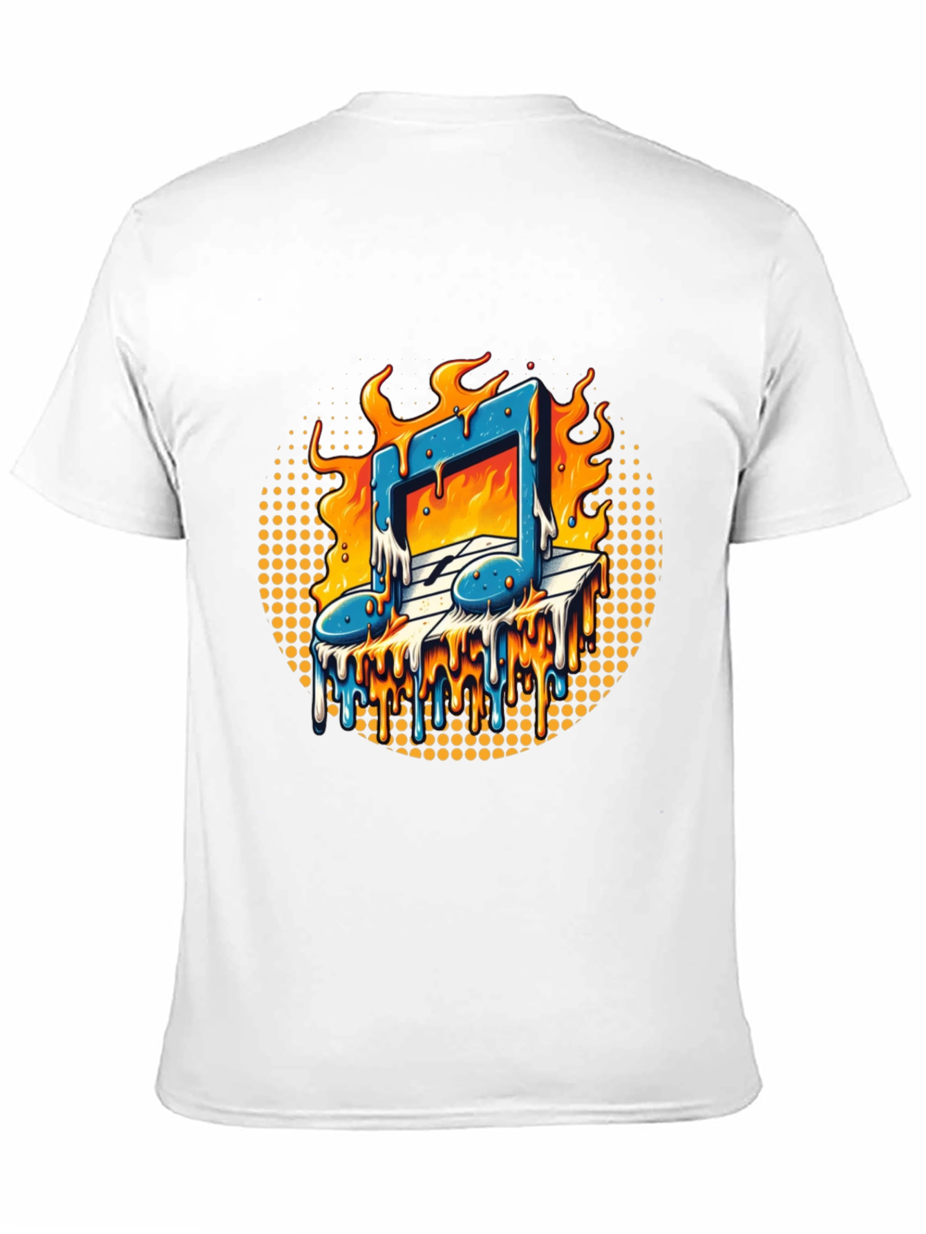 Fiery Music Note Graphic Tee