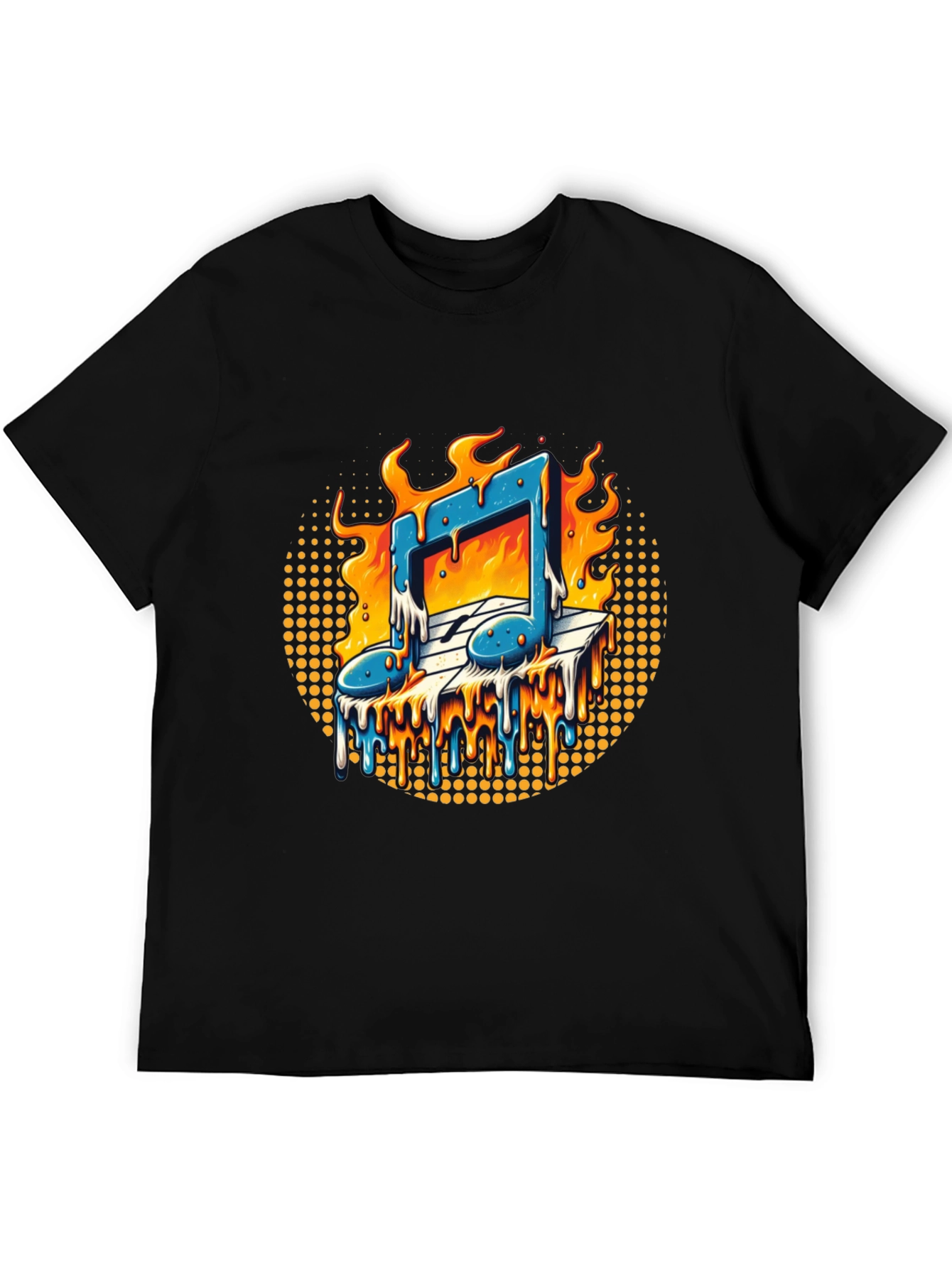 Fiery Music Note Graphic Tee