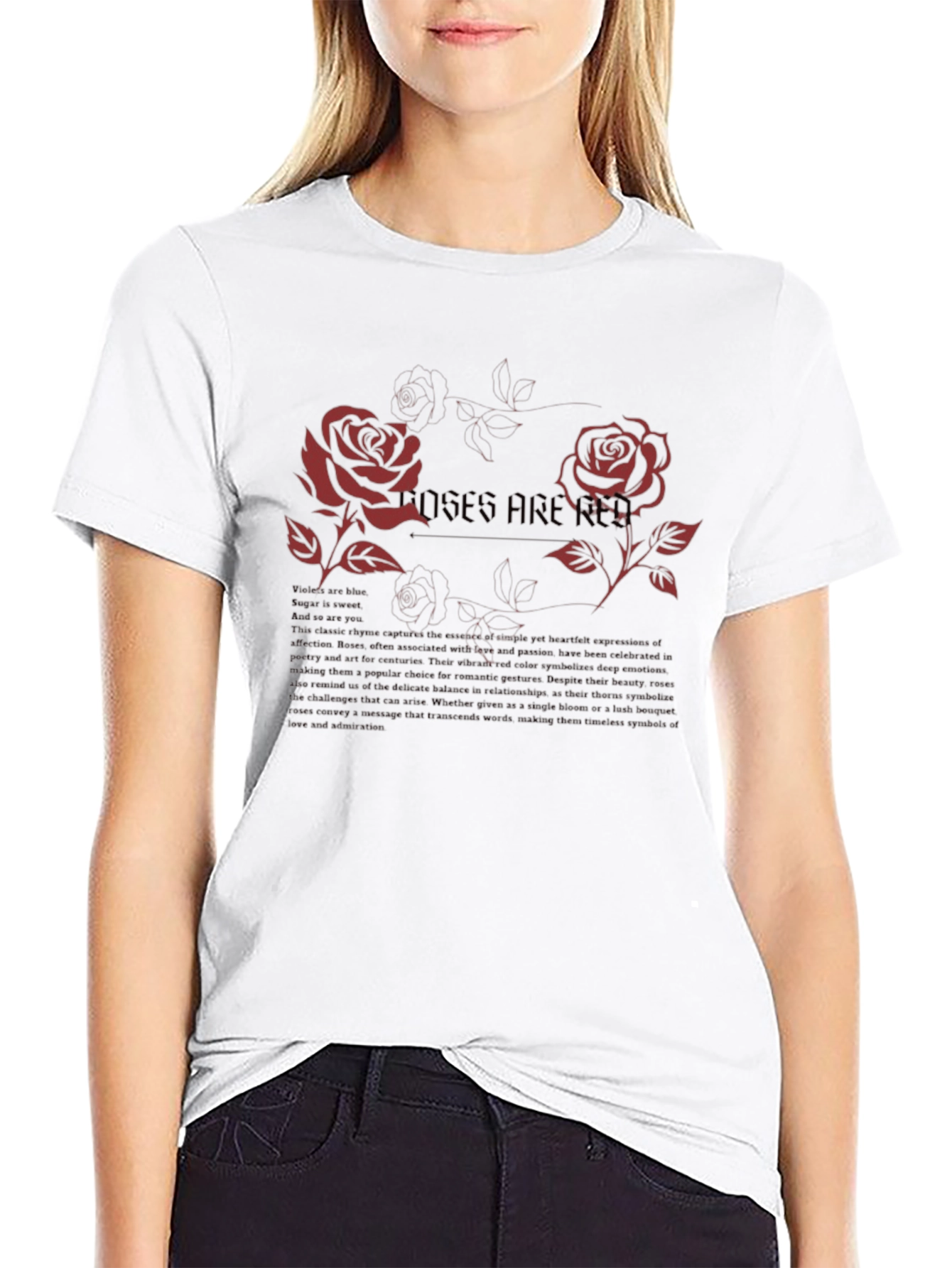 Roses Are Red Graphic Print T-Shirt