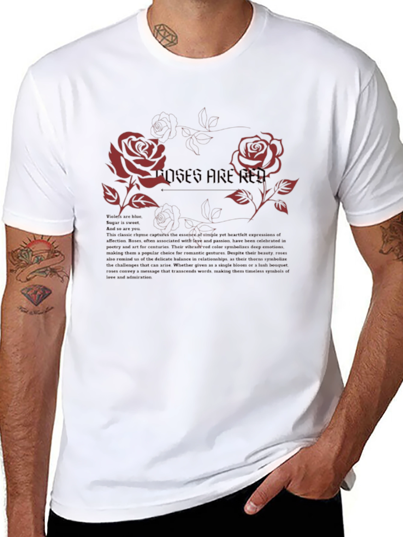 Roses Are Red Graphic Print T-Shirt