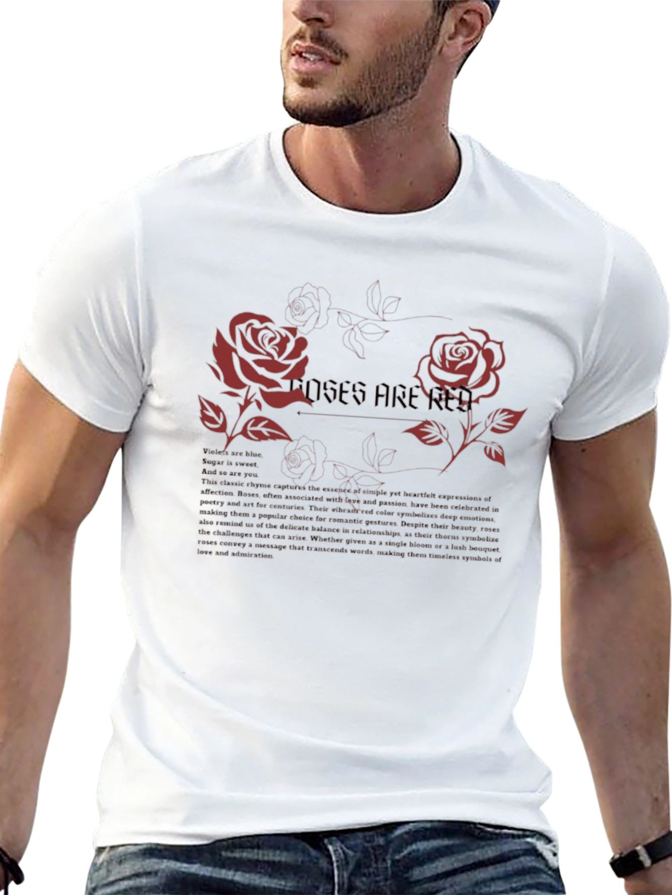 Roses Are Red Graphic Print T-Shirt