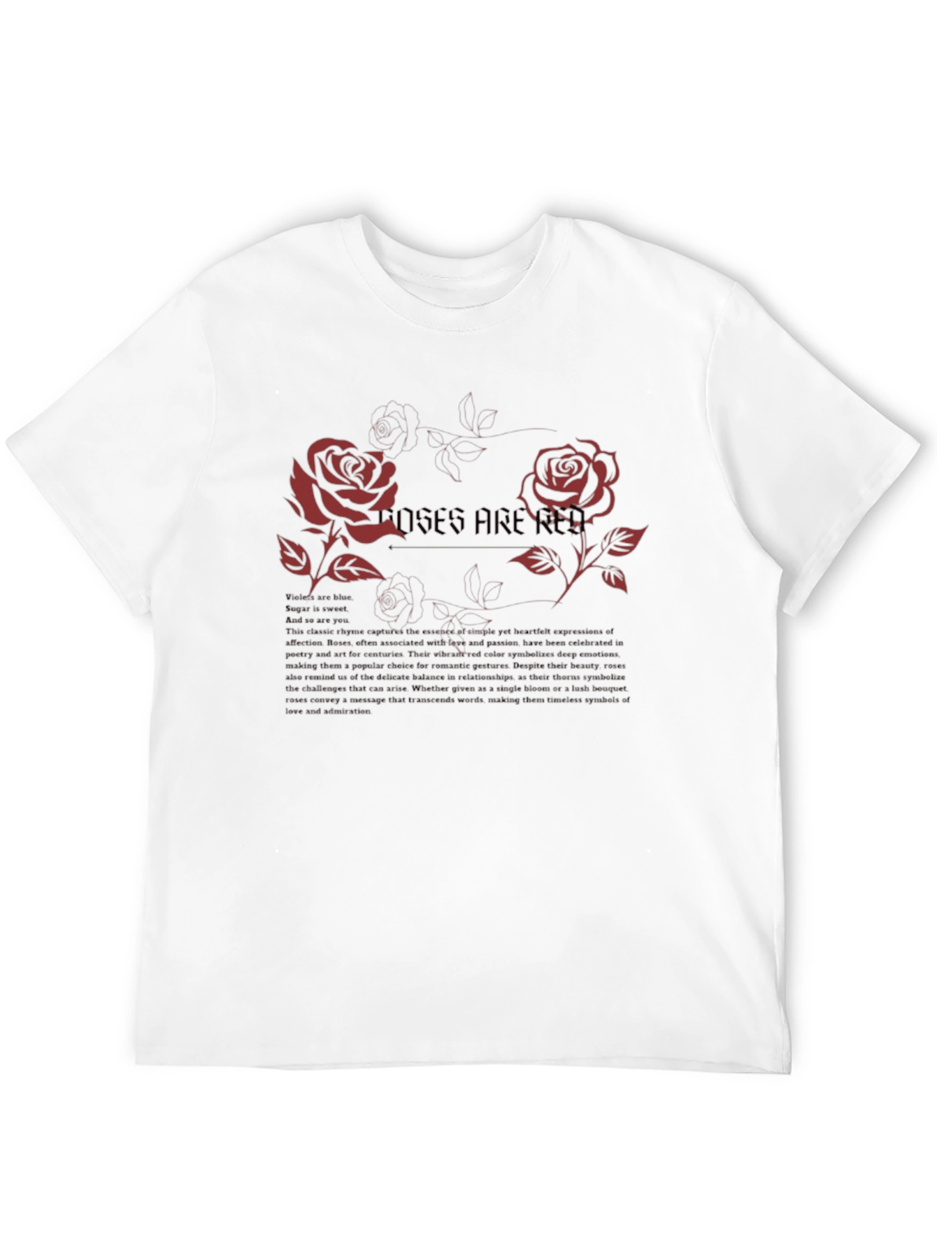 Roses Are Red Graphic Print T-Shirt